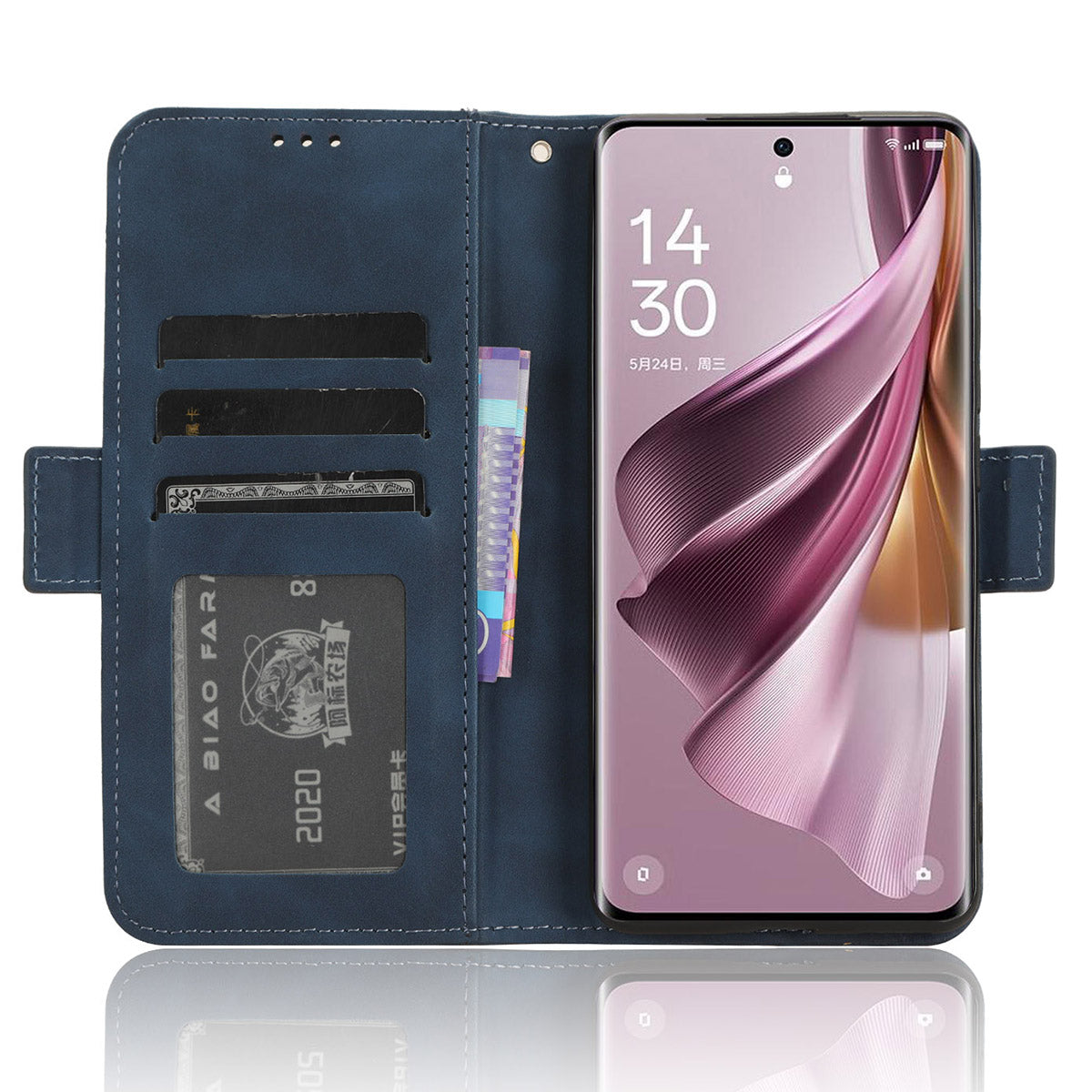 For Oppo Reno10 Pro 5G CPH2525 (Global) / Reno10 5G CPH2531 (Global) Multiple Card Slots Leather Phone Case Wallet Stand Cover
