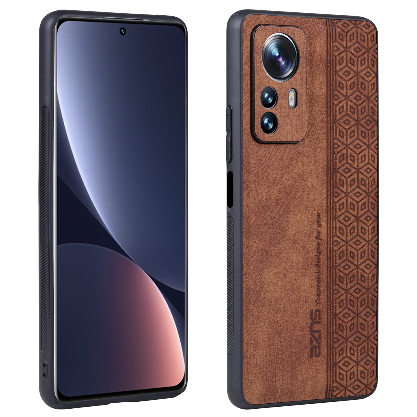 AZNS For Xiaomi Redmi Note 12S 4G Imprinted Protective Phone Case PU Leather Coated TPU Cover