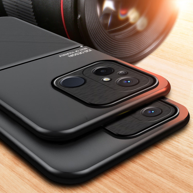 For Xiaomi Redmi 12C 4G / Poco C55 4G Phone Case Lines Imprinted PU Leather+TPU Magnetic Car Mount Phone Cover