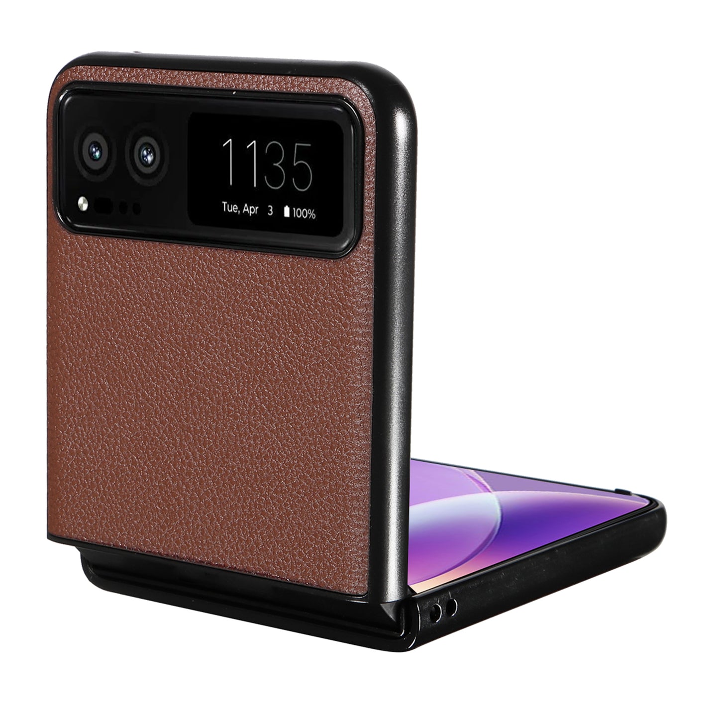 For Motorola Razr 40 5G Litchi Texture Phone Case PU Leather Coated PC Anti-drop Cover