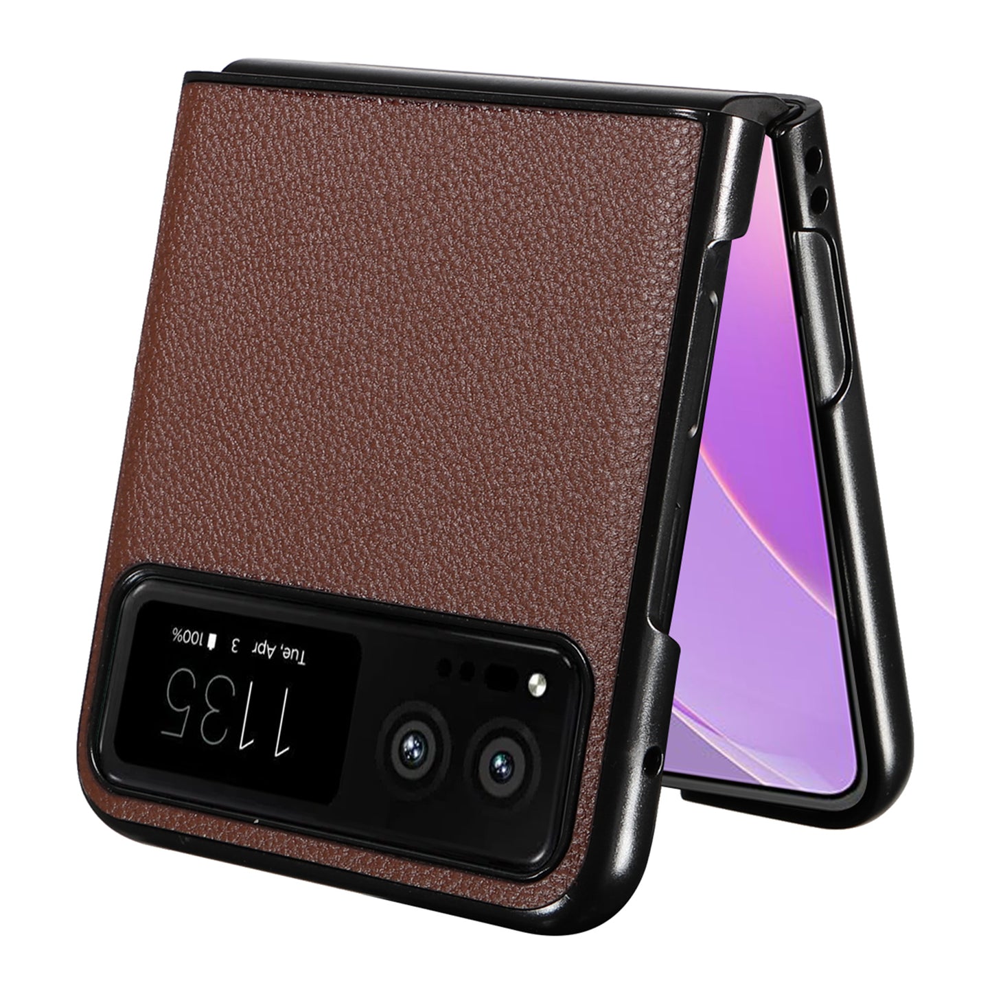 For Motorola Razr 40 5G Litchi Texture Phone Case PU Leather Coated PC Anti-drop Cover