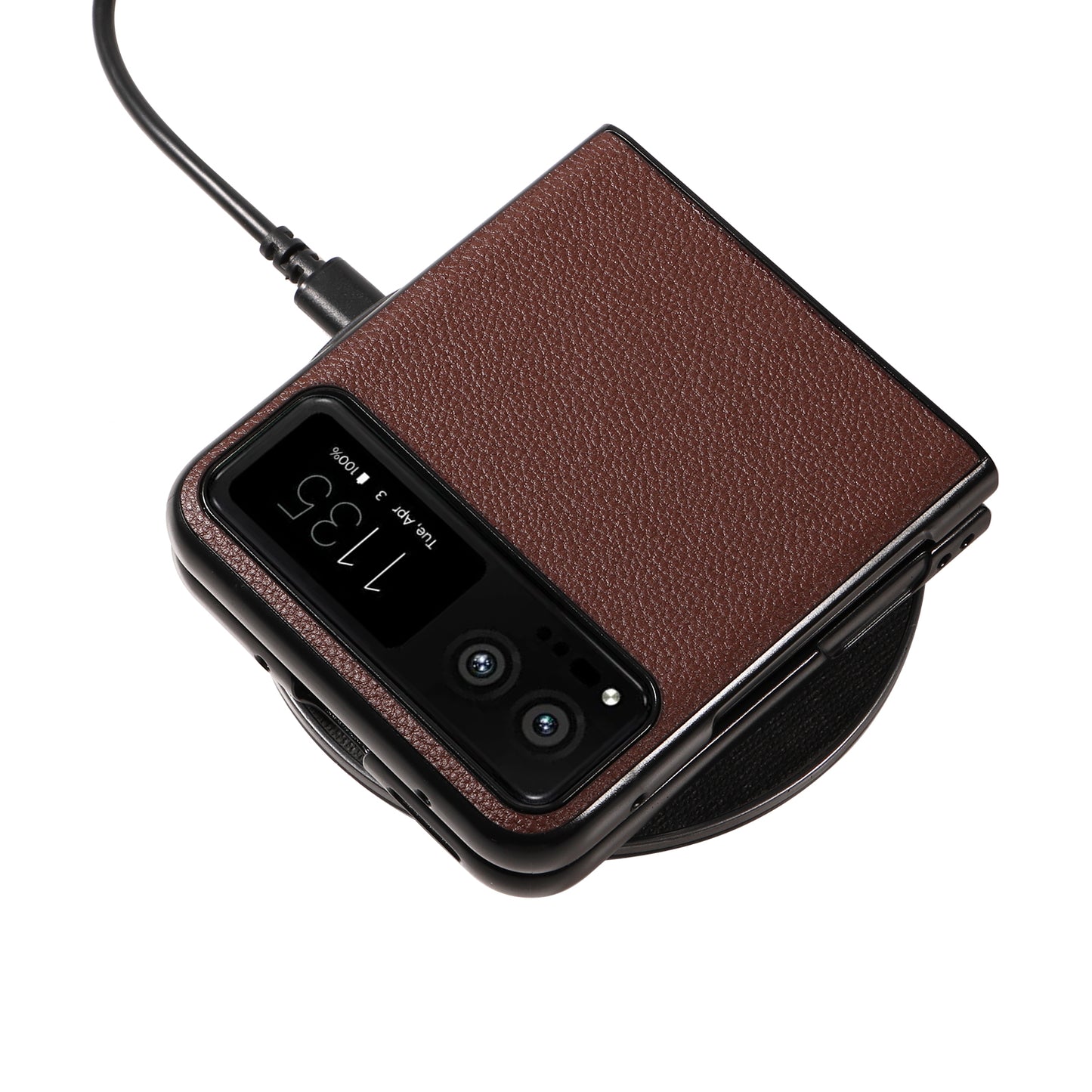 For Motorola Razr 40 5G Litchi Texture Phone Case PU Leather Coated PC Anti-drop Cover