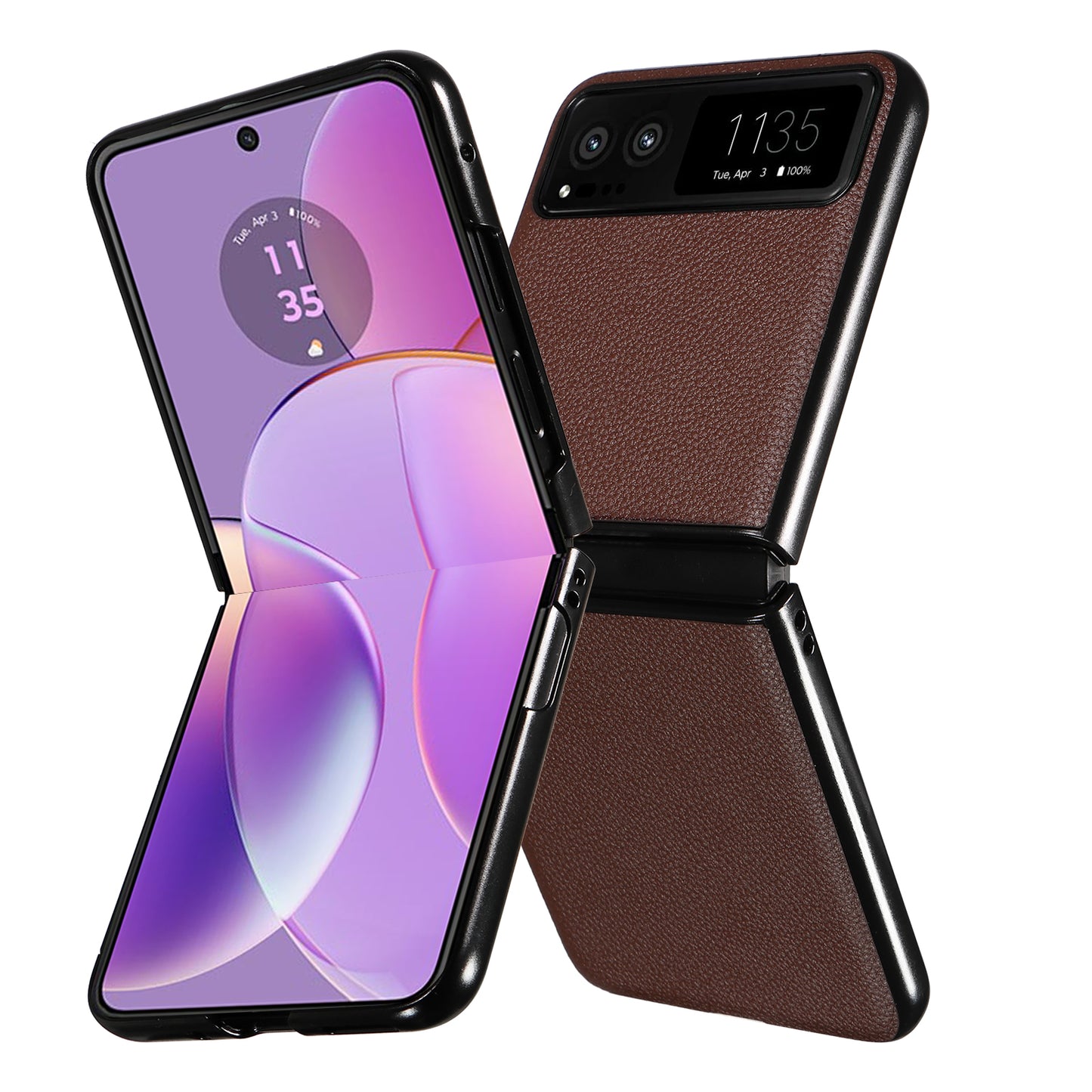 For Motorola Razr 40 5G Litchi Texture Phone Case PU Leather Coated PC Anti-drop Cover