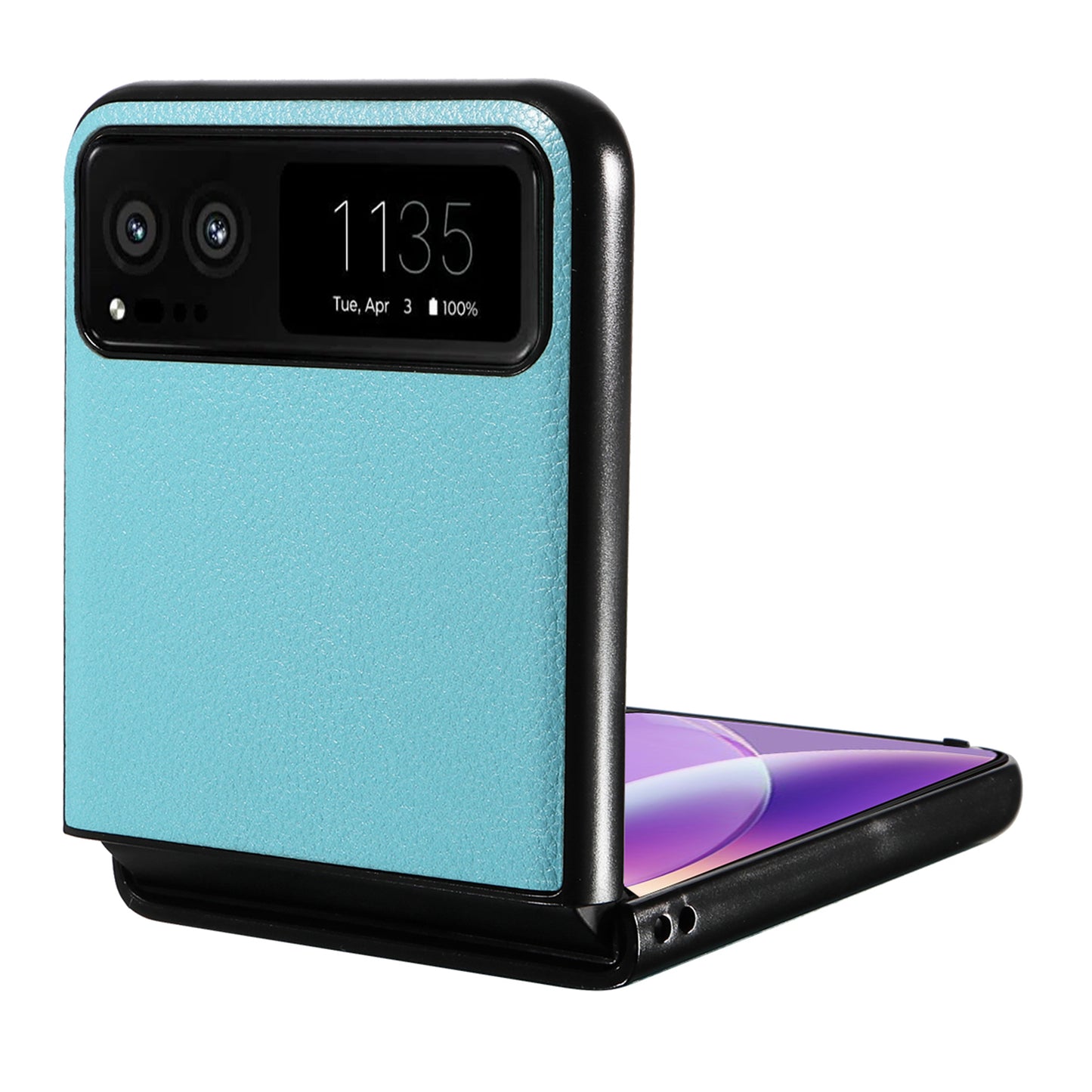 For Motorola Razr 40 5G Litchi Texture Phone Case PU Leather Coated PC Anti-drop Cover