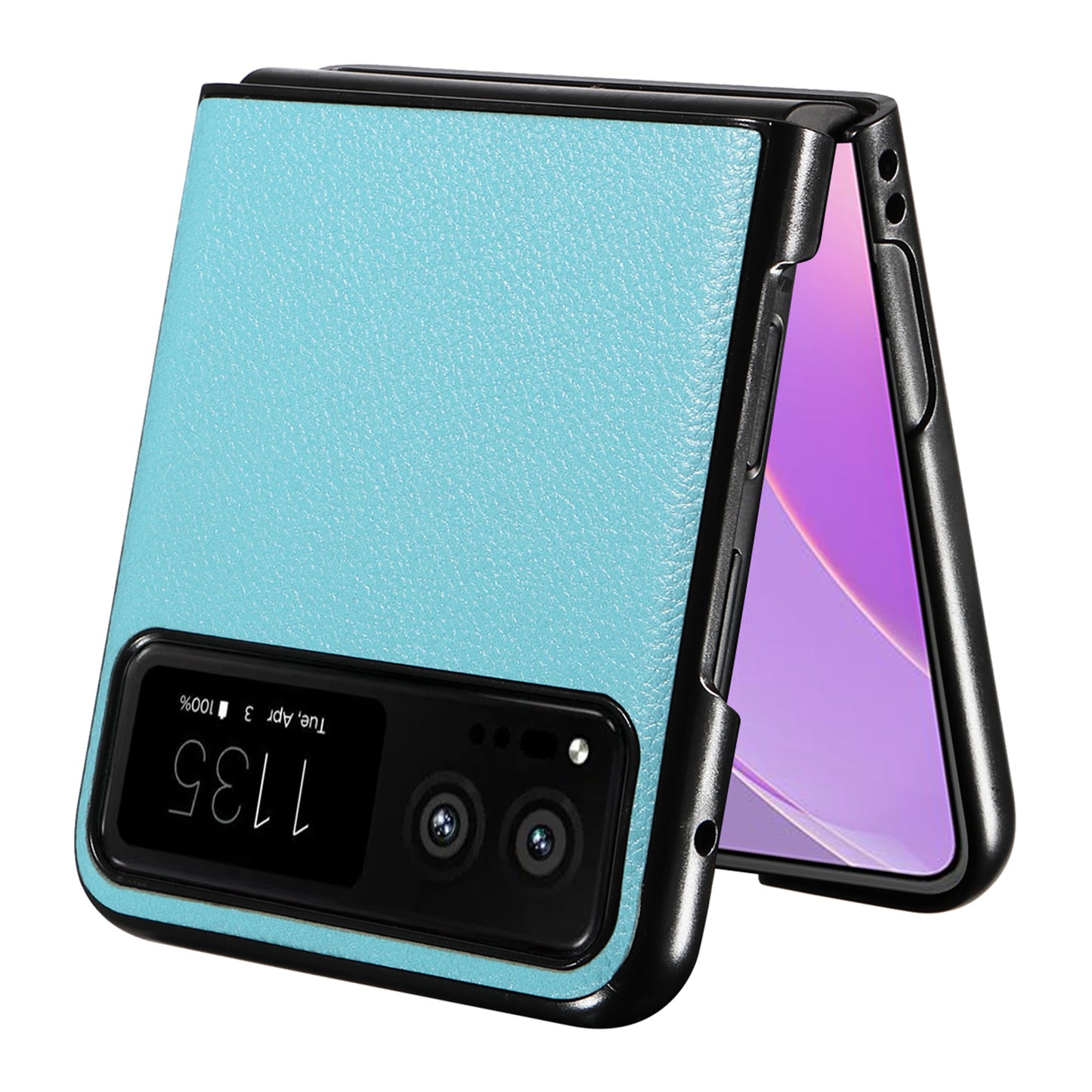 For Motorola Razr 40 5G Litchi Texture Phone Case PU Leather Coated PC Anti-drop Cover