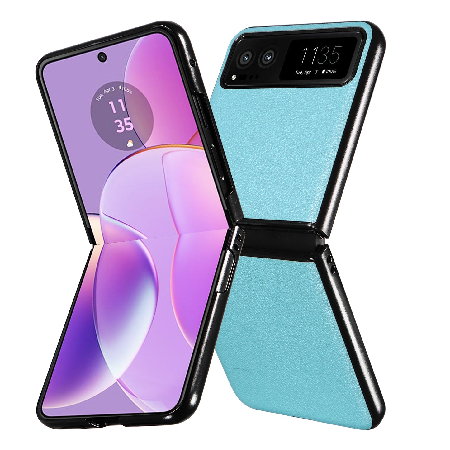 For Motorola Razr 40 5G Litchi Texture Phone Case PU Leather Coated PC Anti-drop Cover