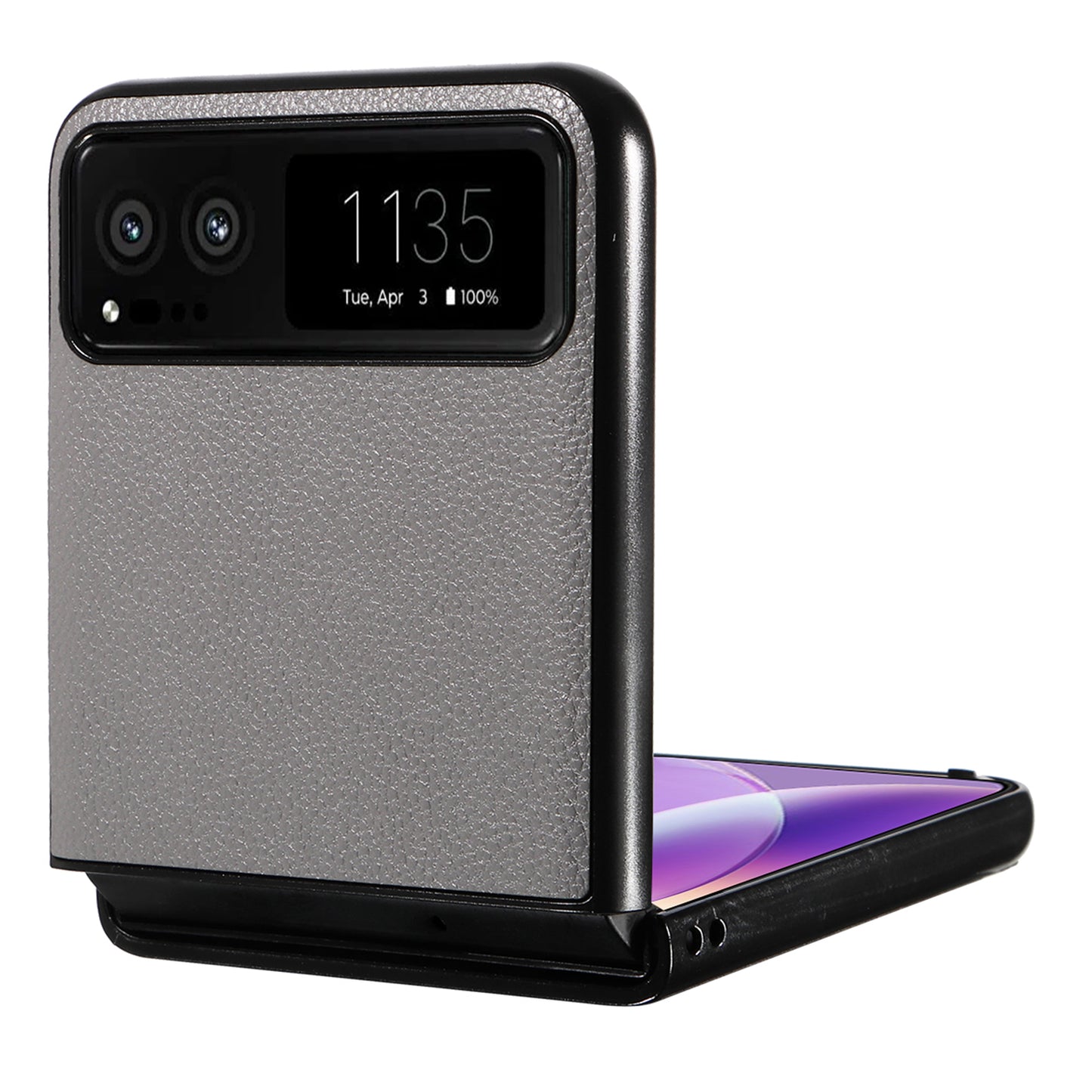 For Motorola Razr 40 5G Litchi Texture Phone Case PU Leather Coated PC Anti-drop Cover