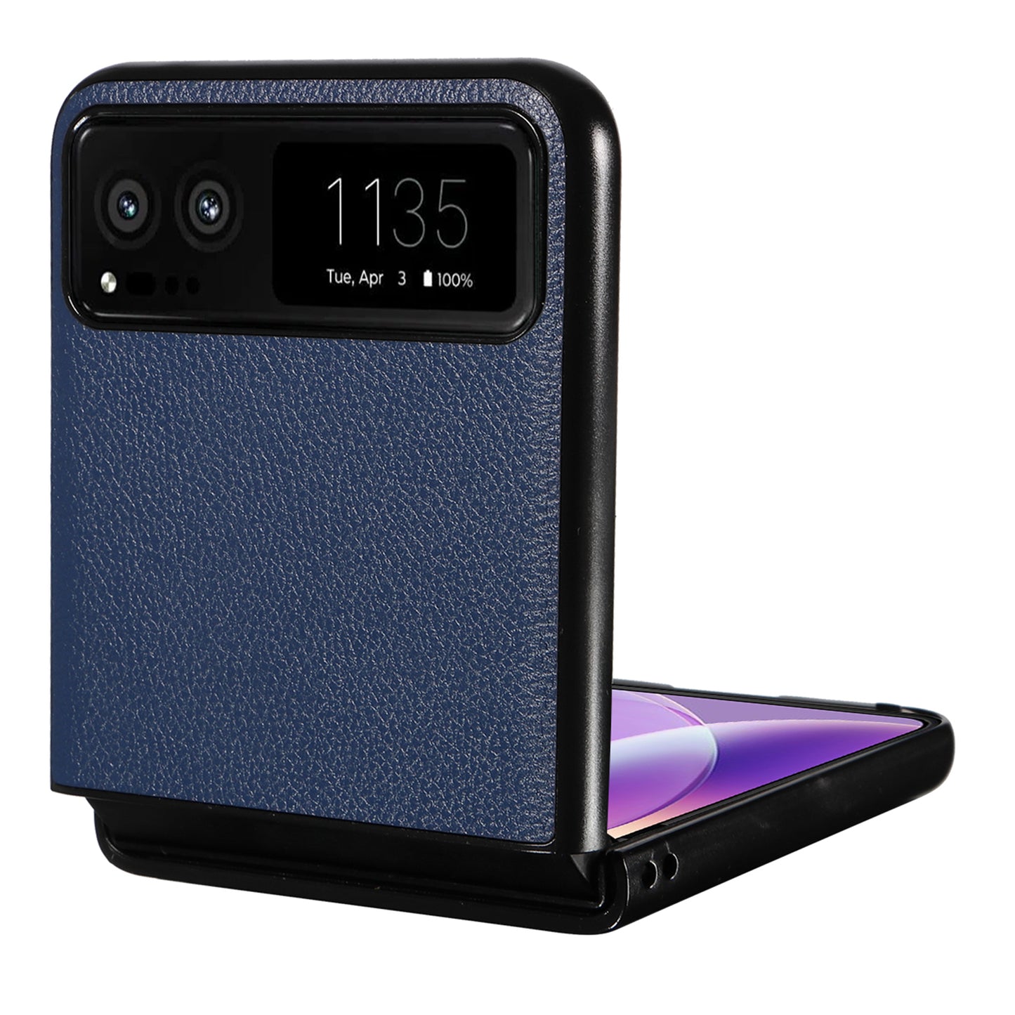 For Motorola Razr 40 5G Litchi Texture Phone Case PU Leather Coated PC Anti-drop Cover