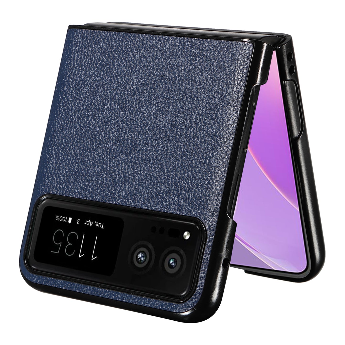 For Motorola Razr 40 5G Litchi Texture Phone Case PU Leather Coated PC Anti-drop Cover