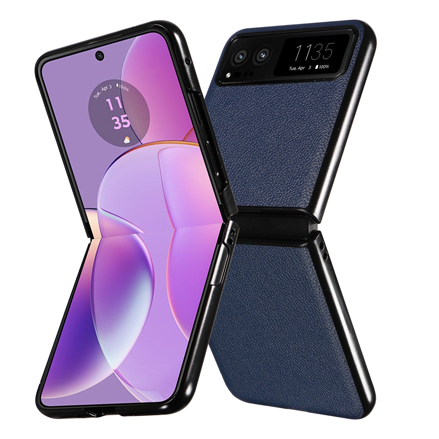 For Motorola Razr 40 5G Litchi Texture Phone Case PU Leather Coated PC Anti-drop Cover
