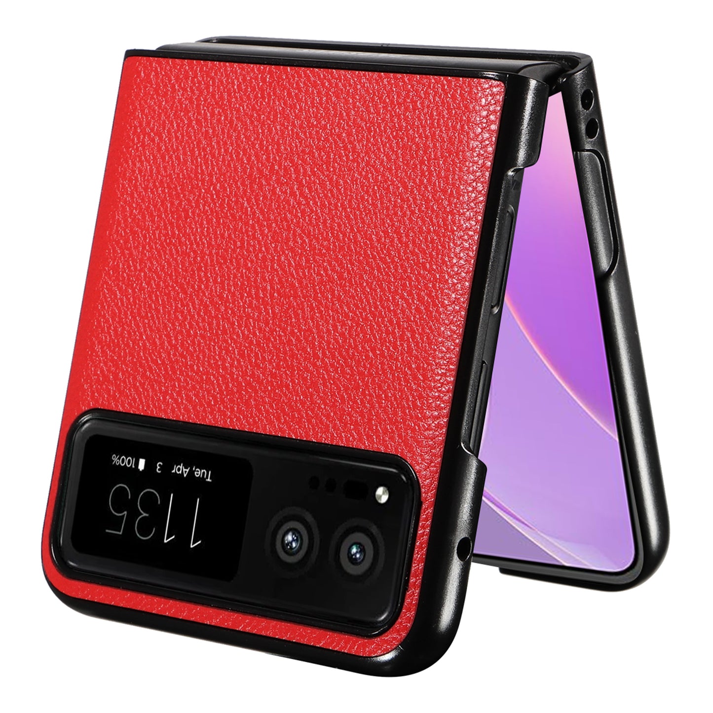 For Motorola Razr 40 5G Litchi Texture Phone Case PU Leather Coated PC Anti-drop Cover