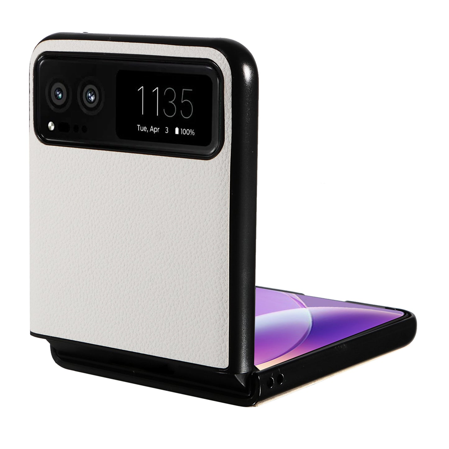 For Motorola Razr 40 5G Litchi Texture Phone Case PU Leather Coated PC Anti-drop Cover