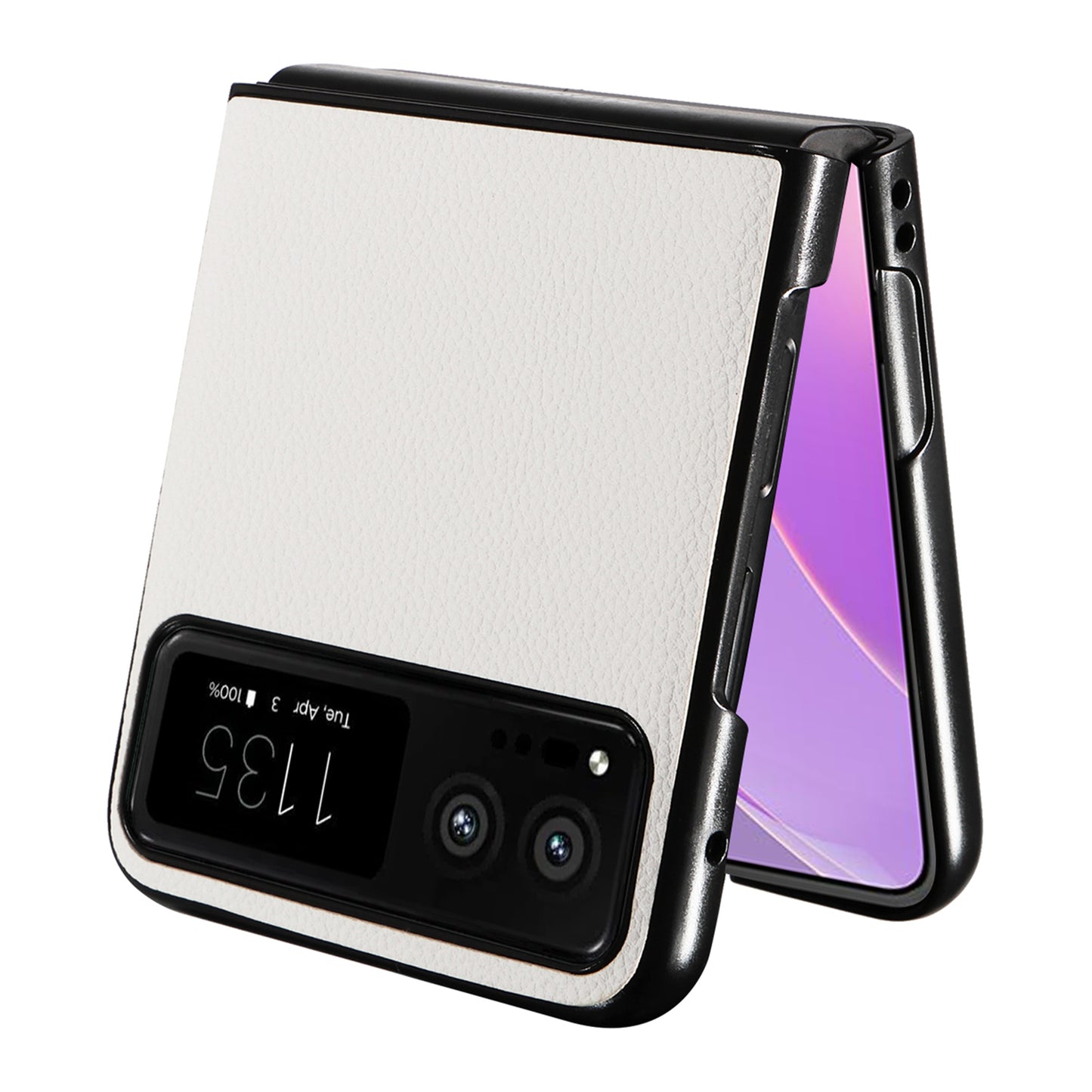 For Motorola Razr 40 5G Litchi Texture Phone Case PU Leather Coated PC Anti-drop Cover