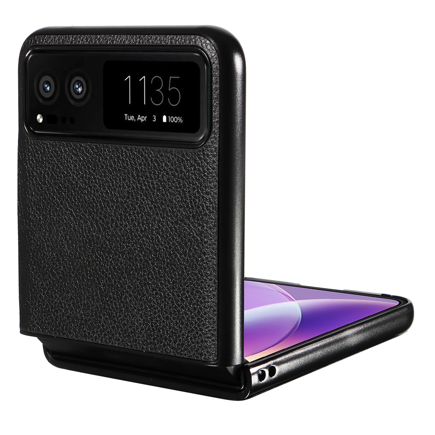 For Motorola Razr 40 5G Litchi Texture Phone Case PU Leather Coated PC Anti-drop Cover