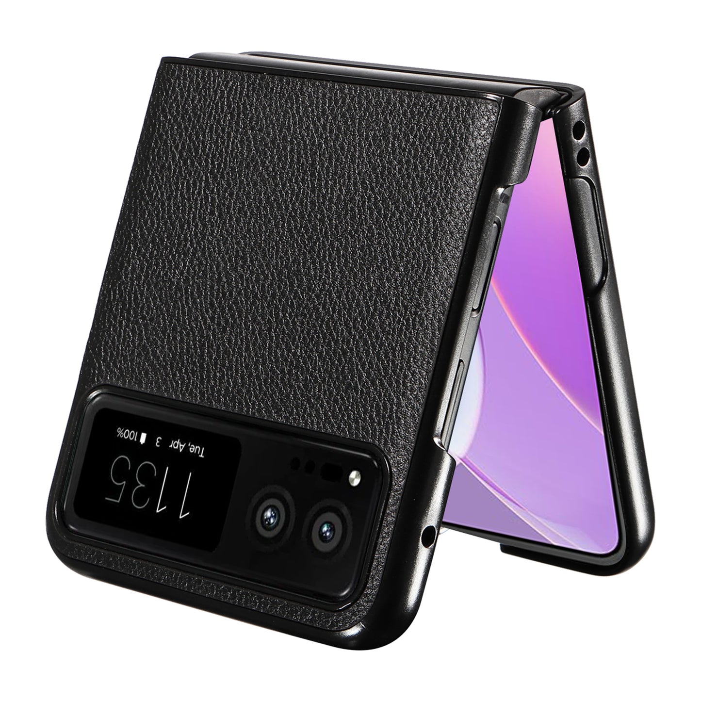 For Motorola Razr 40 5G Litchi Texture Phone Case PU Leather Coated PC Anti-drop Cover