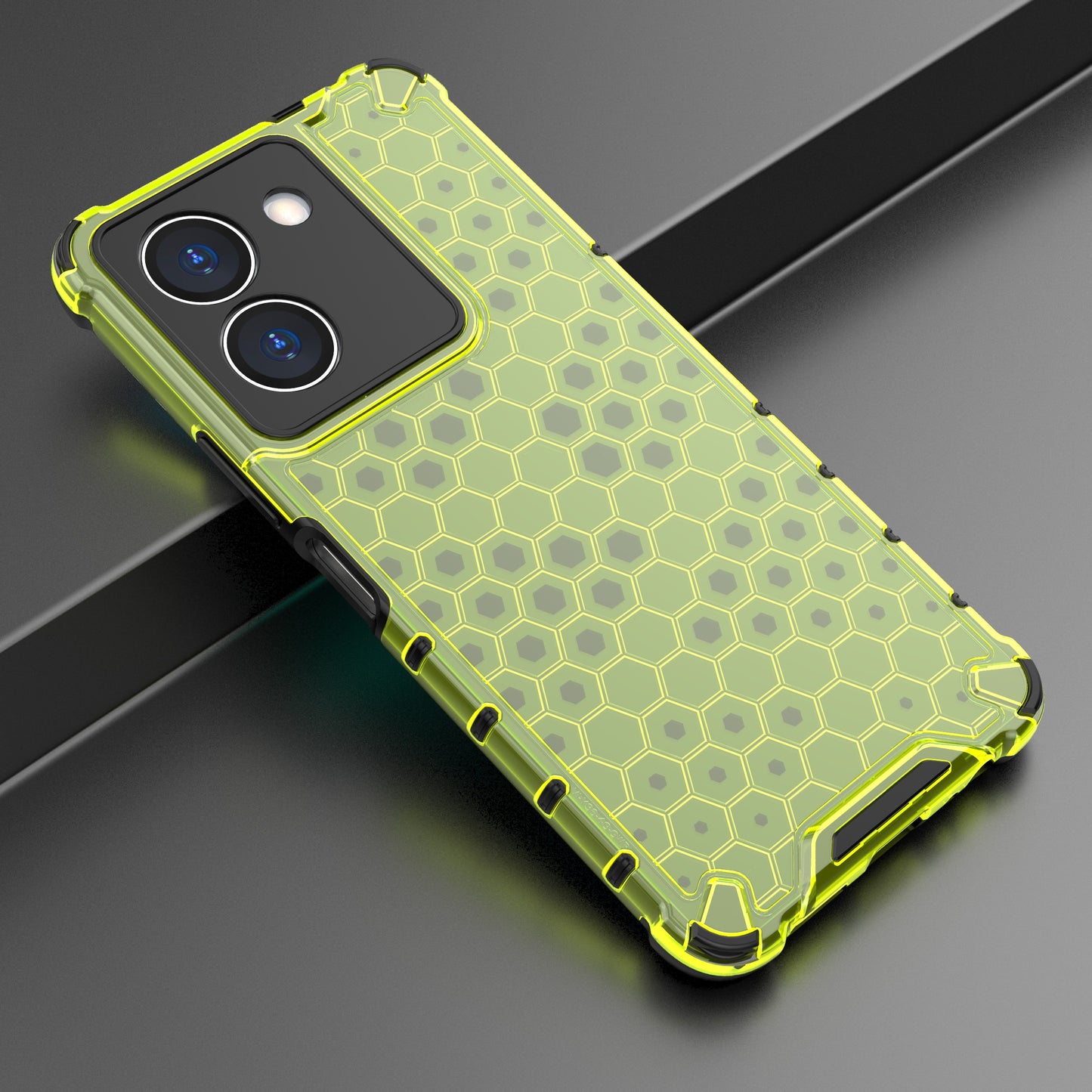 For vivo Y36 4G Honeycomb Texture Phone Case TPU+PC Anti-scratch Back Cover