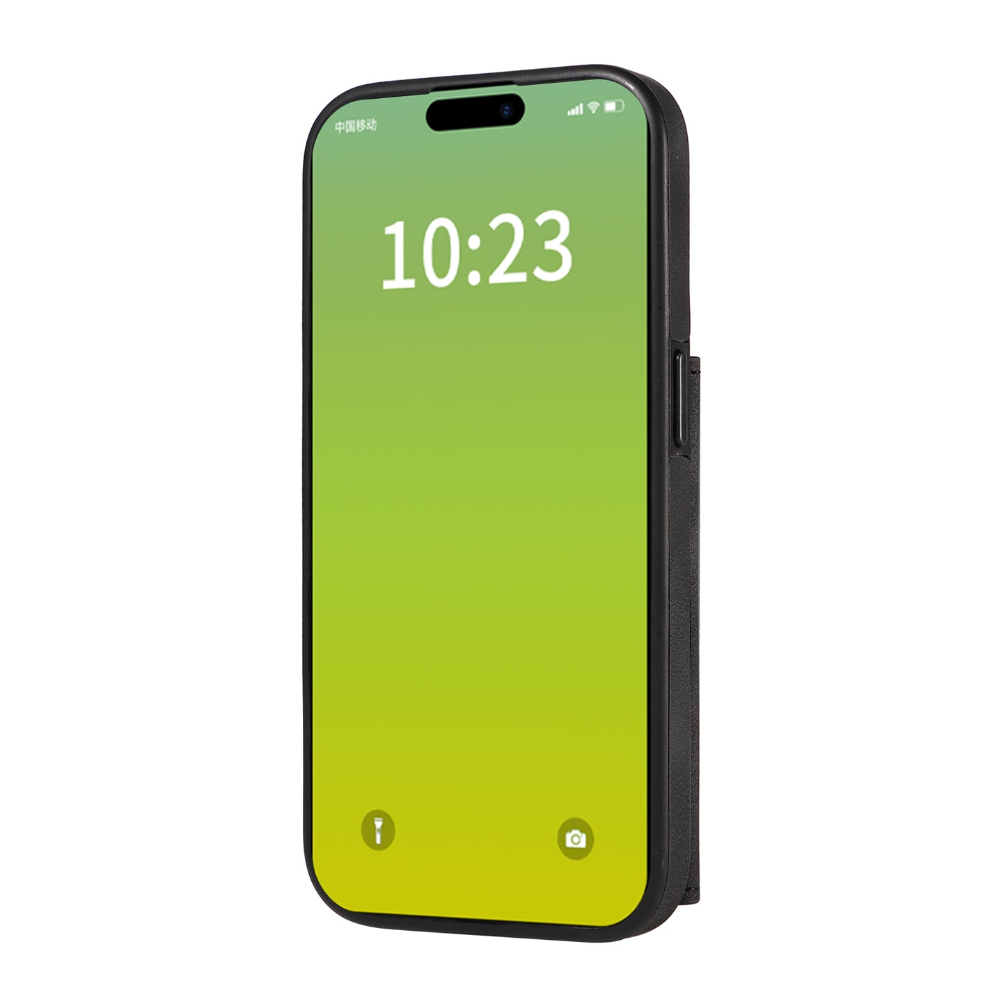 001 Card Holder Phone Case for iPhone 15 Pro , PU Leather Coated TPU Cover with Ring Kickstand