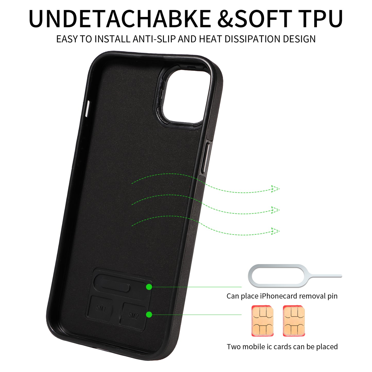 001 For iPhone 14 Card Holder Ring Kickstand Anti-drop Cover PU Leather Coated TPU Phone Case