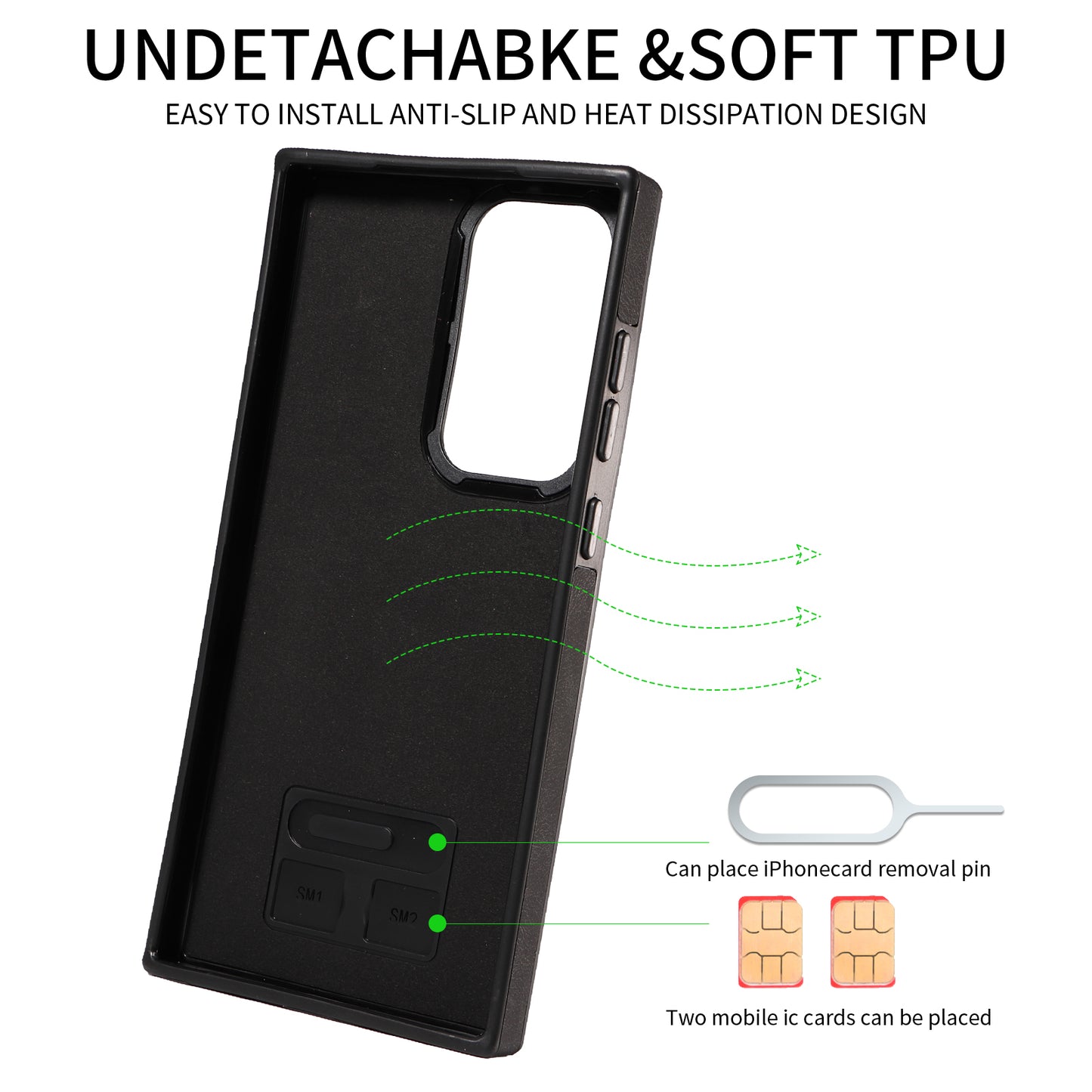 001 For Samsung Galaxy S23 Ultra PU Leather+TPU Card Holder Phone Case Ring Kickstand Skin-touch Cover