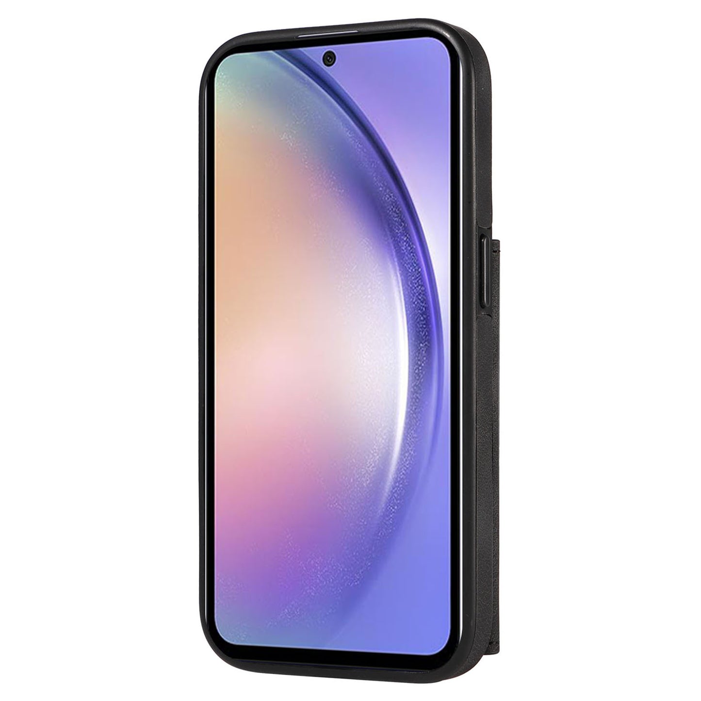 001 For Samsung Galaxy A54 5G Card Holder Phone Case Ring Kickstand Anti-drop PU Leather+TPU Cover