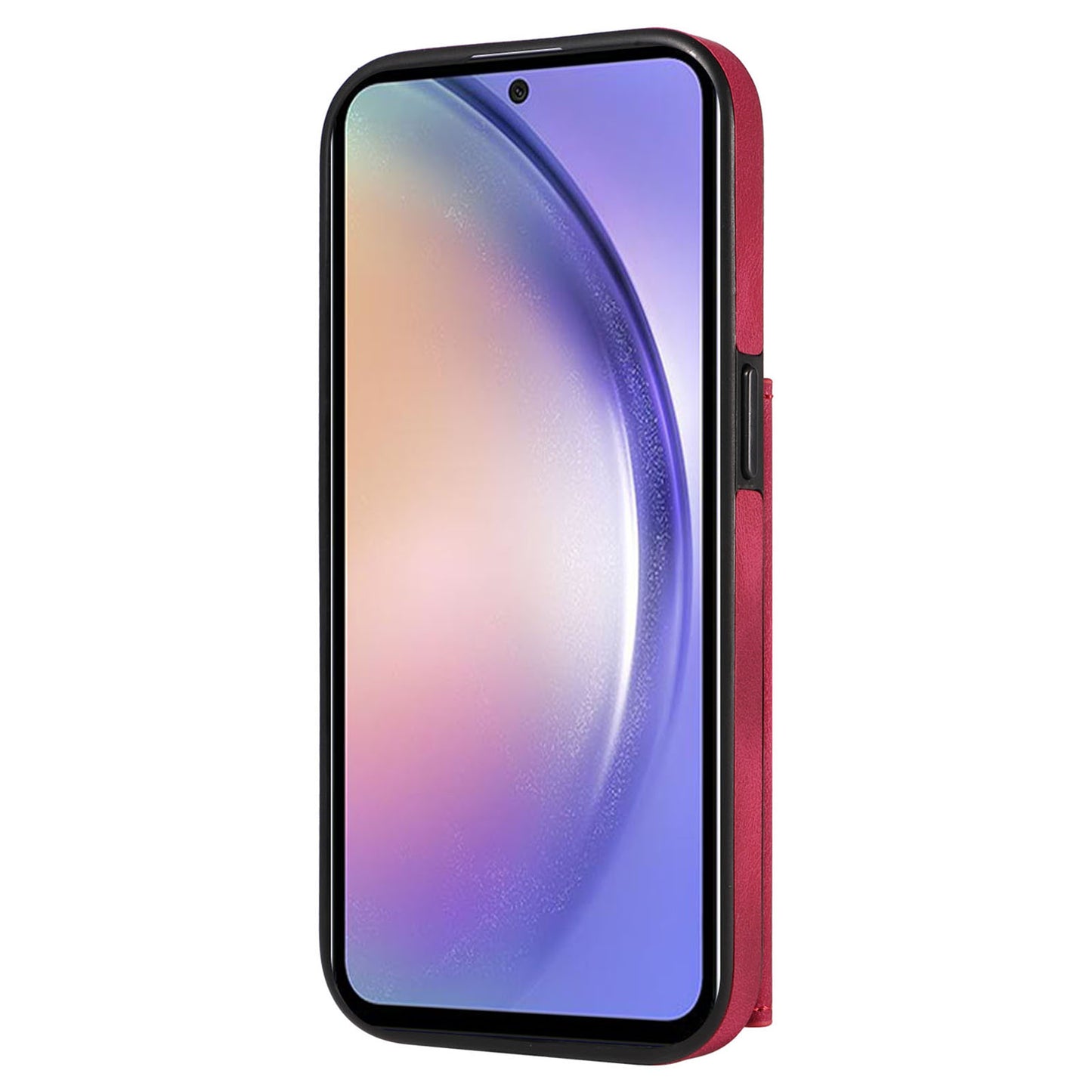 001 For Samsung Galaxy A54 5G Card Holder Phone Case Ring Kickstand Anti-drop PU Leather+TPU Cover