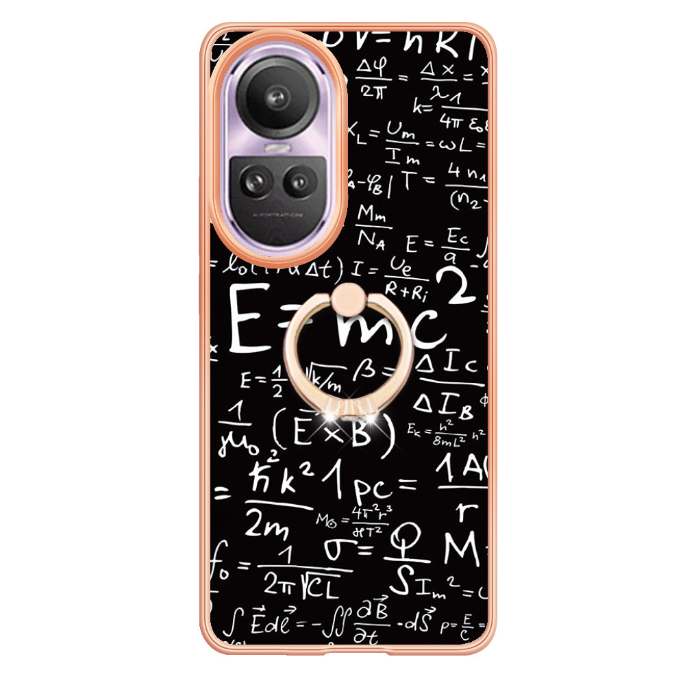 YB IMD Series-20 Style D for Oppo Reno10 Pro 5G (Global) 2.0mm TPU Case IMD Pattern Electroplating Phone Kickstand Cover