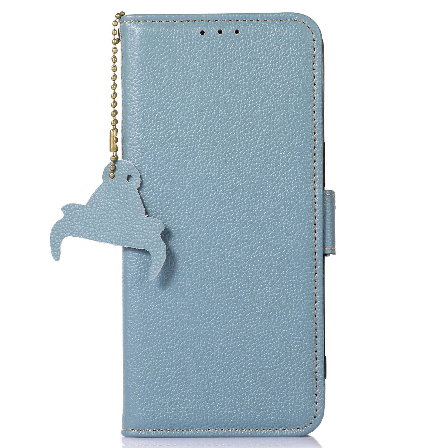 RFID Blocking Shell for Sony Xperia 5 V , Litchi Texture Genuine Cow Leather Phone Case Wallet Stand Cover