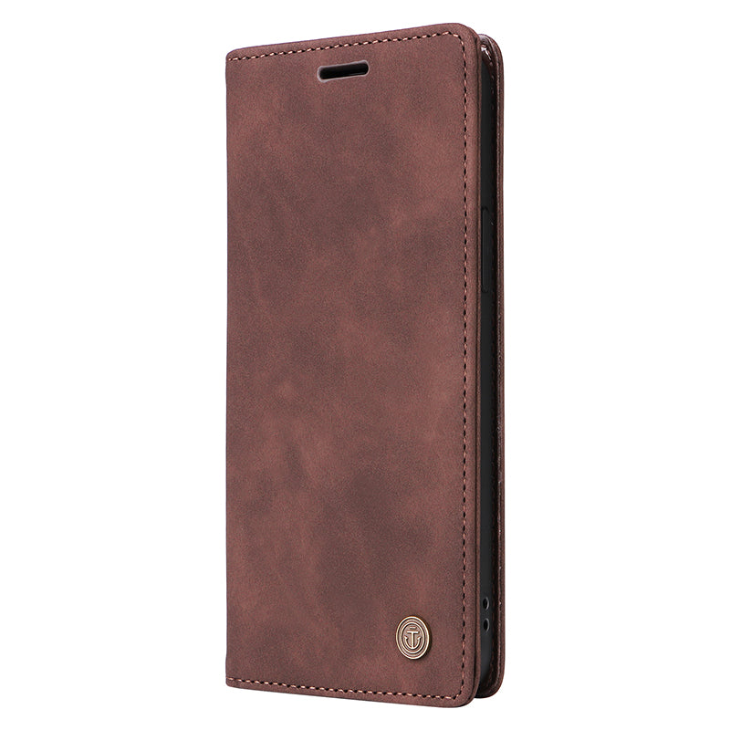 006 Series For iPhone 15 Pro Case PU Leather Phone Cover with Wallet Stand