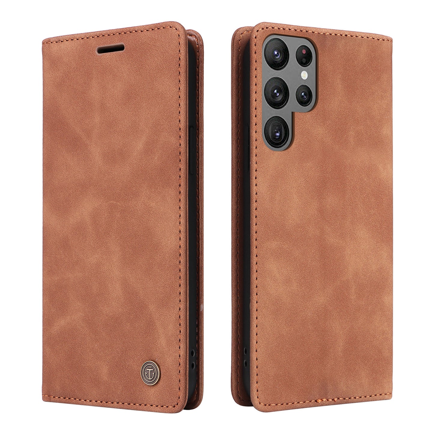 006 Series For Samsung Galaxy S23 Ultra Leather Case Phone Wallet Cover with Sucker Closure