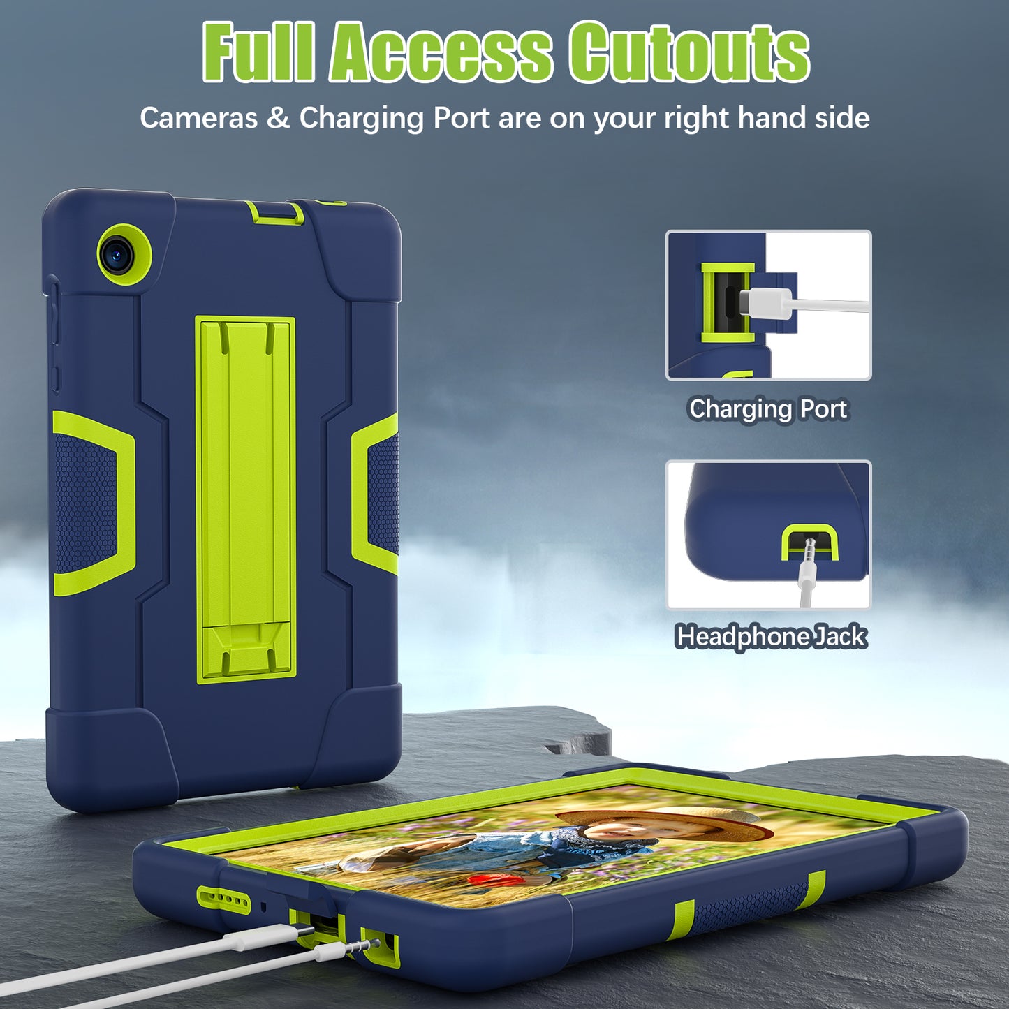 For TCL Tab 8 4G / Tab 8 LE (Model 9137W) / Tab 8 WiFi (Model 9132X) Kickstand Tablet Case Robot Style Silicone + PC Color Contrast Protective Cover