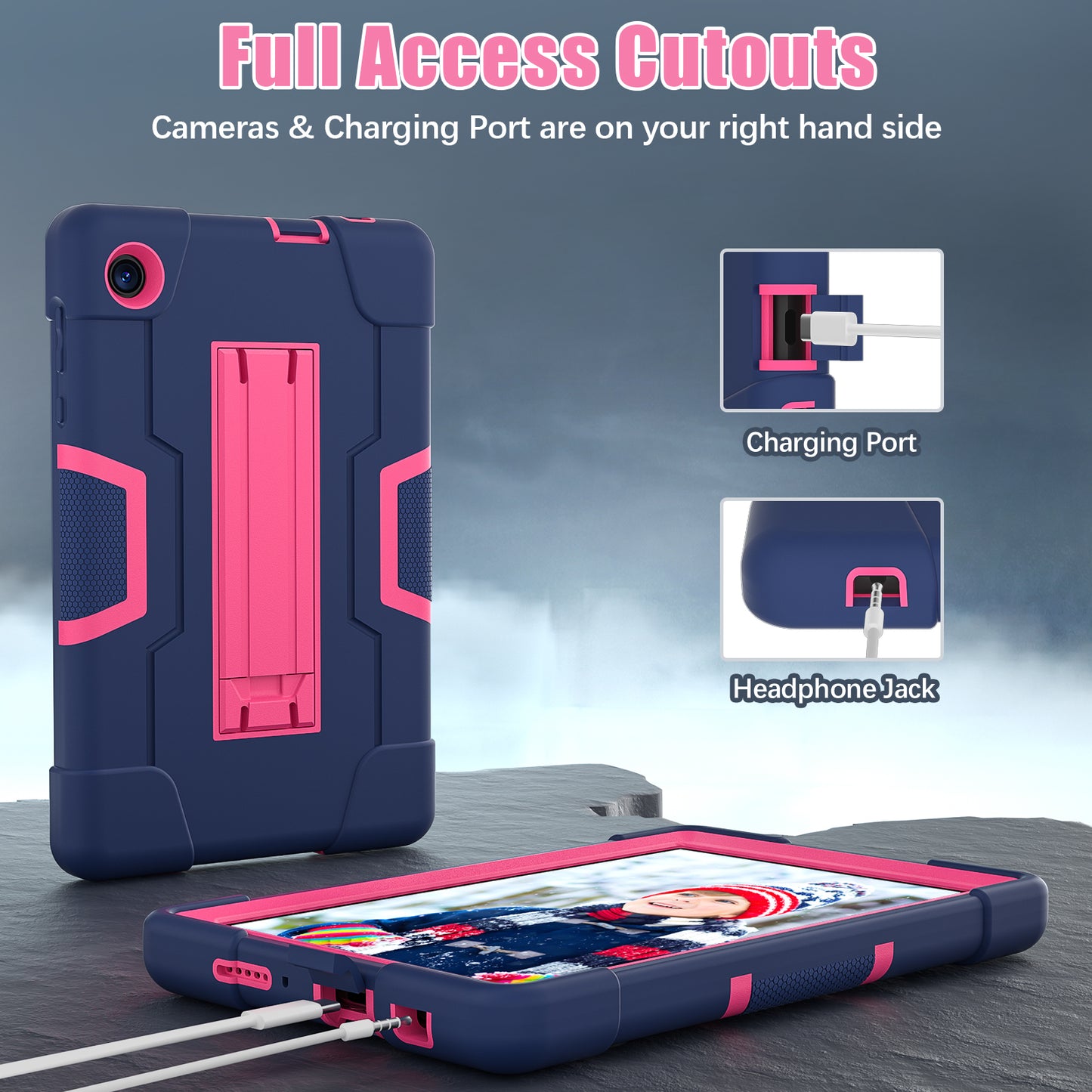 For TCL Tab 8 4G / Tab 8 LE (Model 9137W) / Tab 8 WiFi (Model 9132X) Kickstand Tablet Case Robot Style Silicone + PC Color Contrast Protective Cover