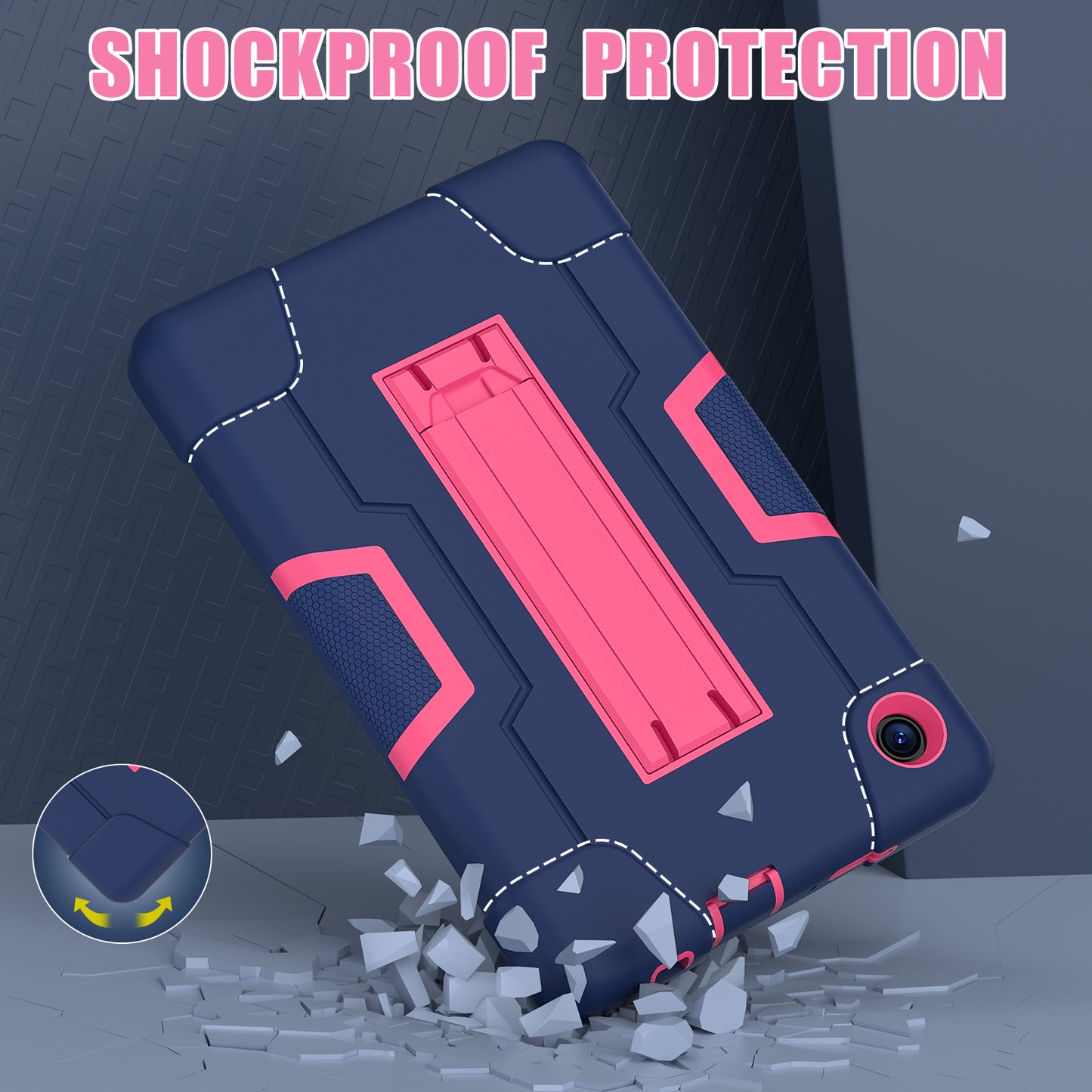 For TCL Tab 8 4G / Tab 8 LE (Model 9137W) / Tab 8 WiFi (Model 9132X) Kickstand Tablet Case Robot Style Silicone + PC Color Contrast Protective Cover