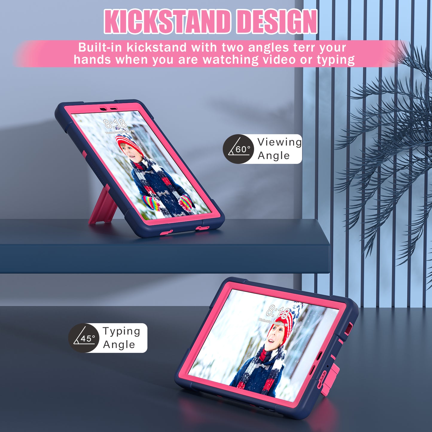 For TCL Tab 8 4G / Tab 8 LE (Model 9137W) / Tab 8 WiFi (Model 9132X) Kickstand Tablet Case Robot Style Silicone + PC Color Contrast Protective Cover