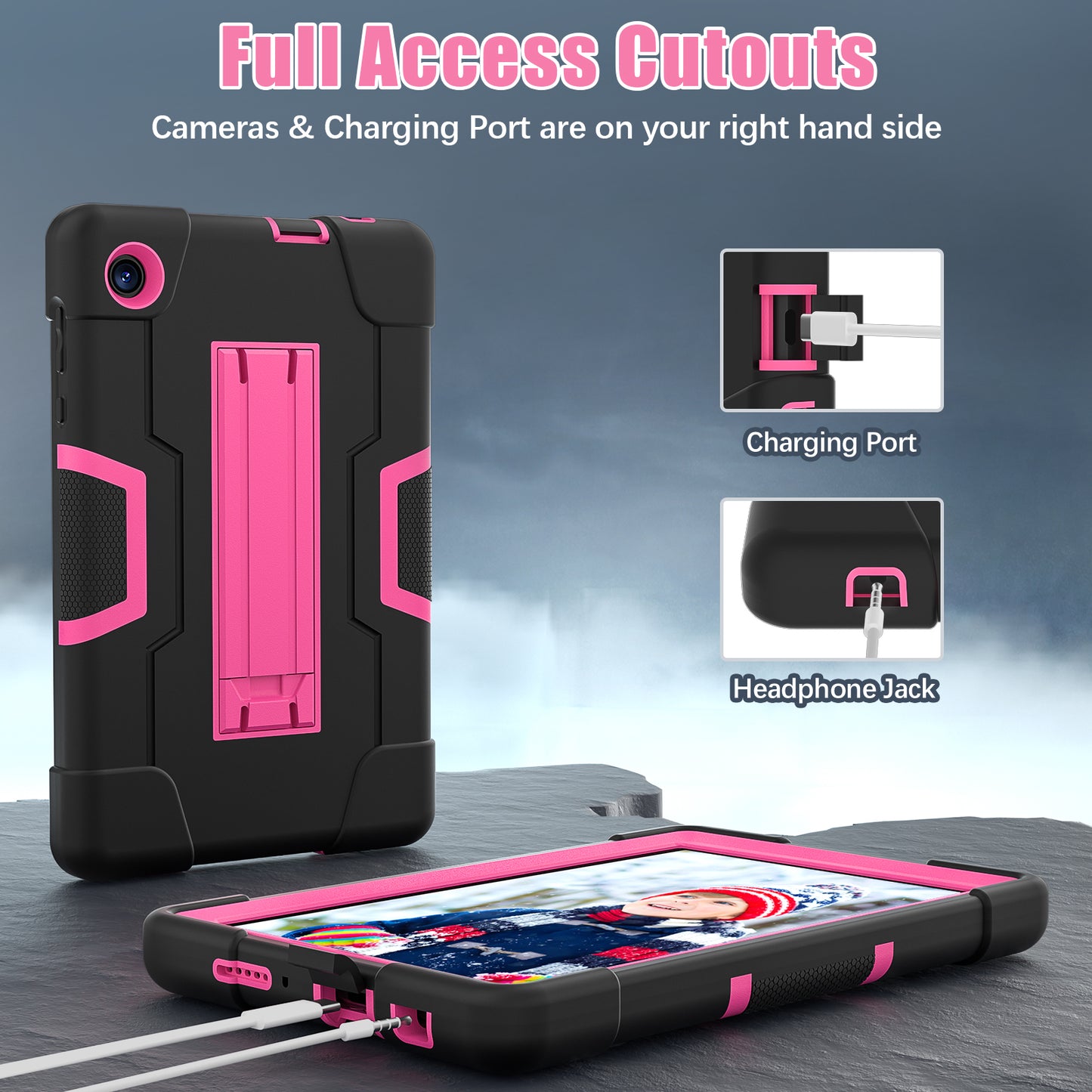 For TCL Tab 8 4G / Tab 8 LE (Model 9137W) / Tab 8 WiFi (Model 9132X) Kickstand Tablet Case Robot Style Silicone + PC Color Contrast Protective Cover