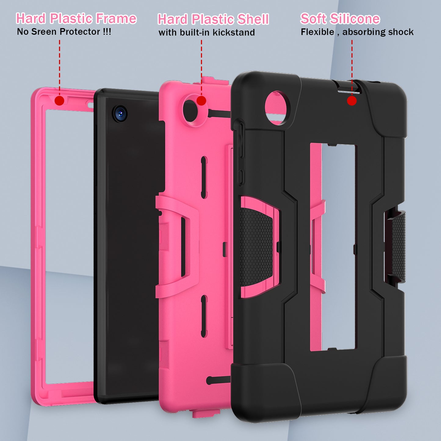 For TCL Tab 8 4G / Tab 8 LE (Model 9137W) / Tab 8 WiFi (Model 9132X) Kickstand Tablet Case Robot Style Silicone + PC Color Contrast Protective Cover