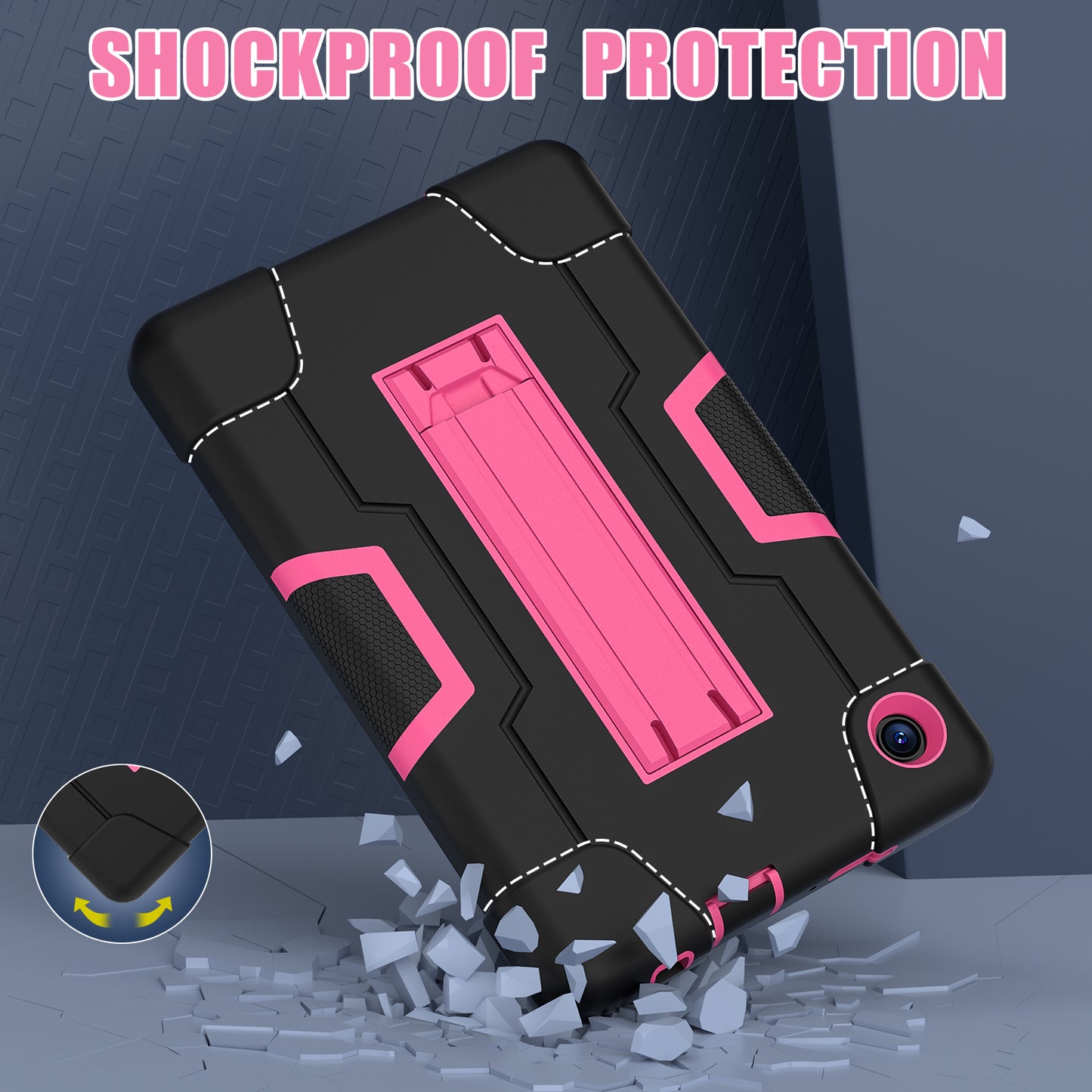 For TCL Tab 8 4G / Tab 8 LE (Model 9137W) / Tab 8 WiFi (Model 9132X) Kickstand Tablet Case Robot Style Silicone + PC Color Contrast Protective Cover