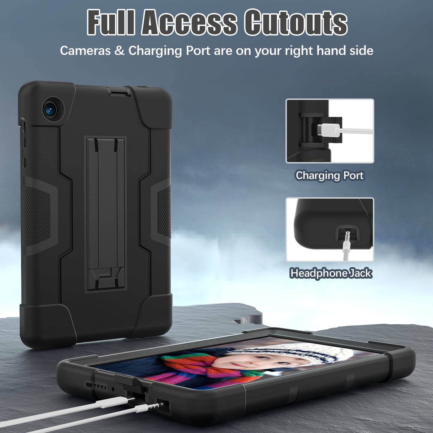 For TCL Tab 8 4G / Tab 8 LE (Model 9137W) / Tab 8 WiFi (Model 9132X) Kickstand Tablet Case Robot Style Silicone + PC Color Contrast Protective Cover