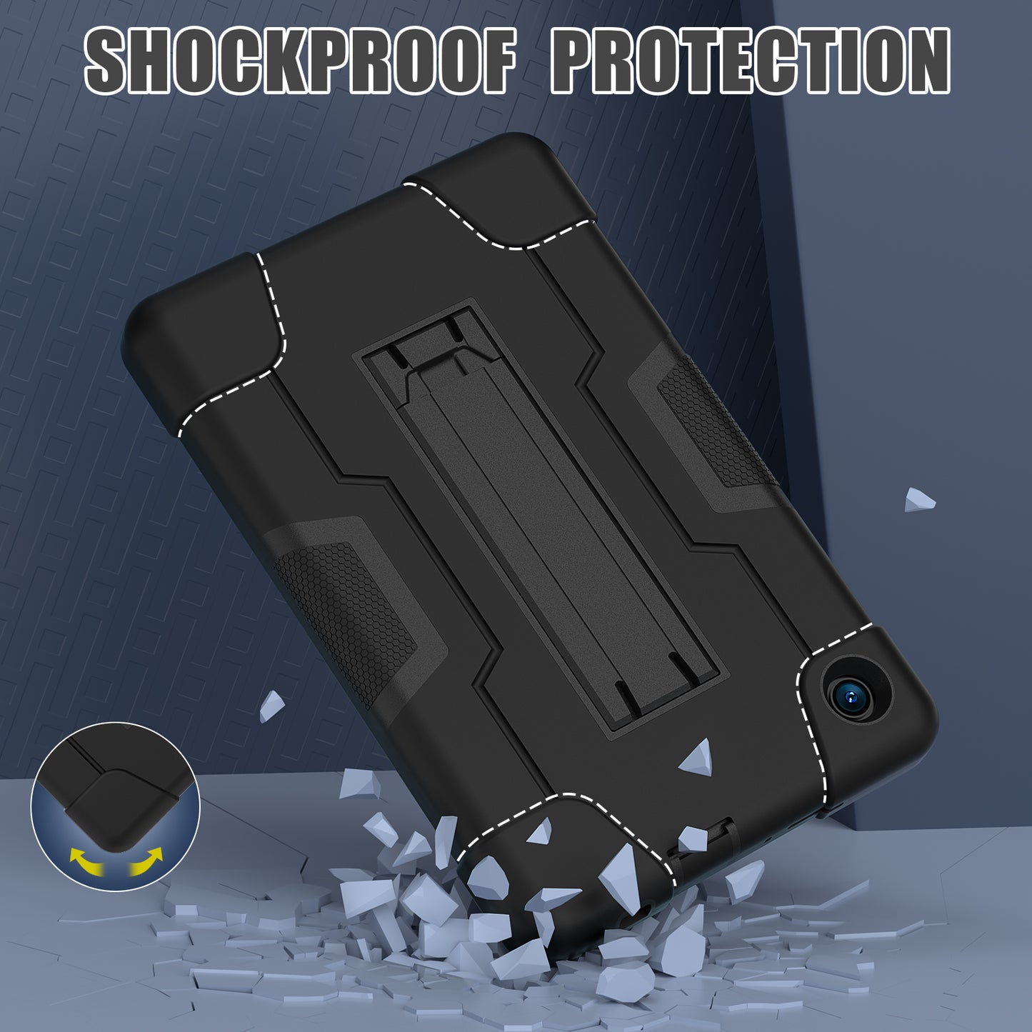 For TCL Tab 8 4G / Tab 8 LE (Model 9137W) / Tab 8 WiFi (Model 9132X) Kickstand Tablet Case Robot Style Silicone + PC Color Contrast Protective Cover