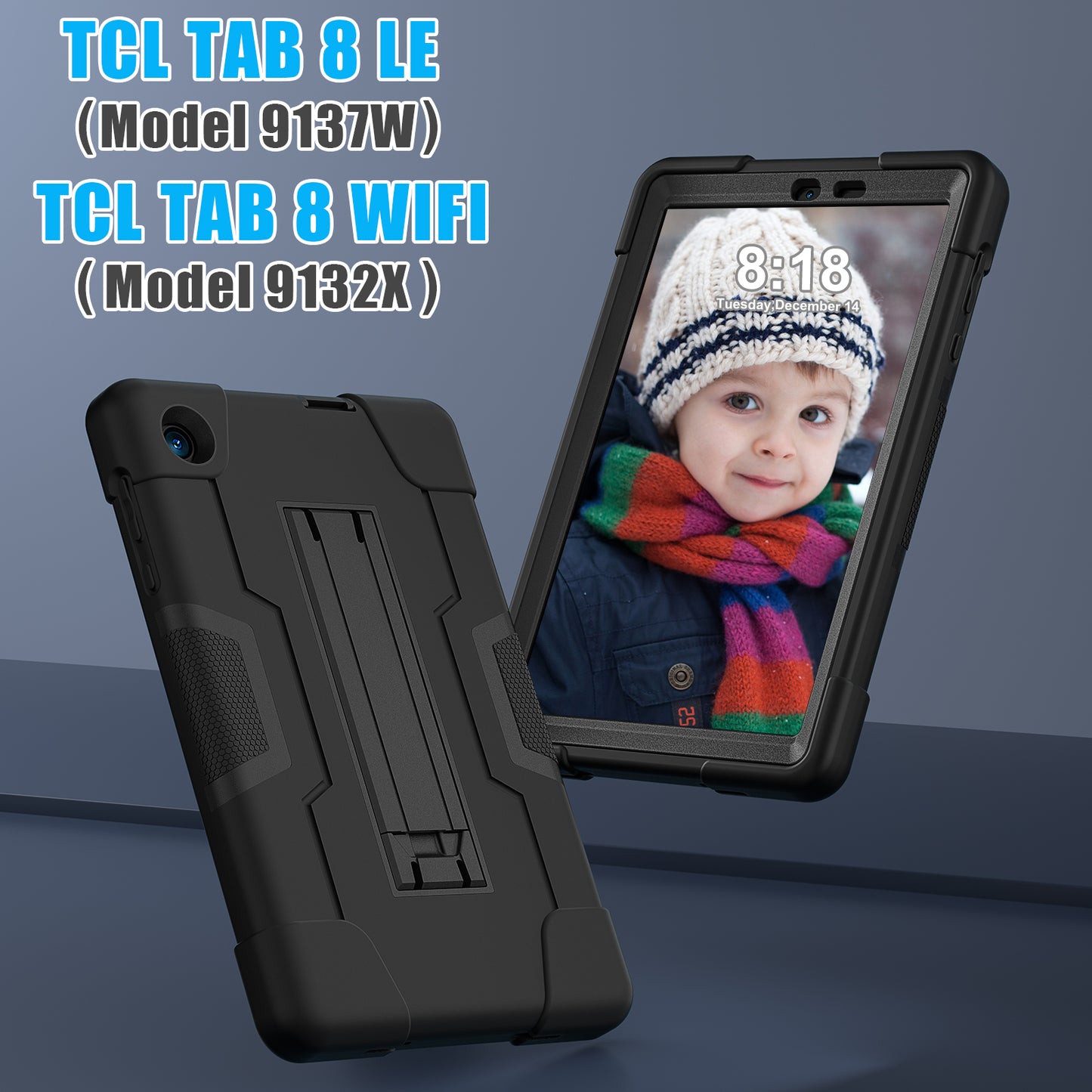 For TCL Tab 8 4G / Tab 8 LE (Model 9137W) / Tab 8 WiFi (Model 9132X) Kickstand Tablet Case Robot Style Silicone + PC Color Contrast Protective Cover