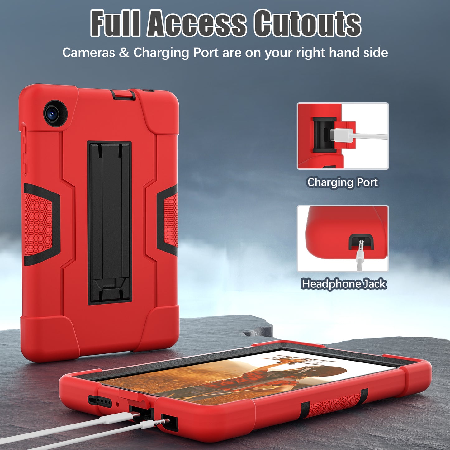 For TCL Tab 8 4G / Tab 8 LE (Model 9137W) / Tab 8 WiFi (Model 9132X) Kickstand Tablet Case Robot Style Silicone + PC Color Contrast Protective Cover