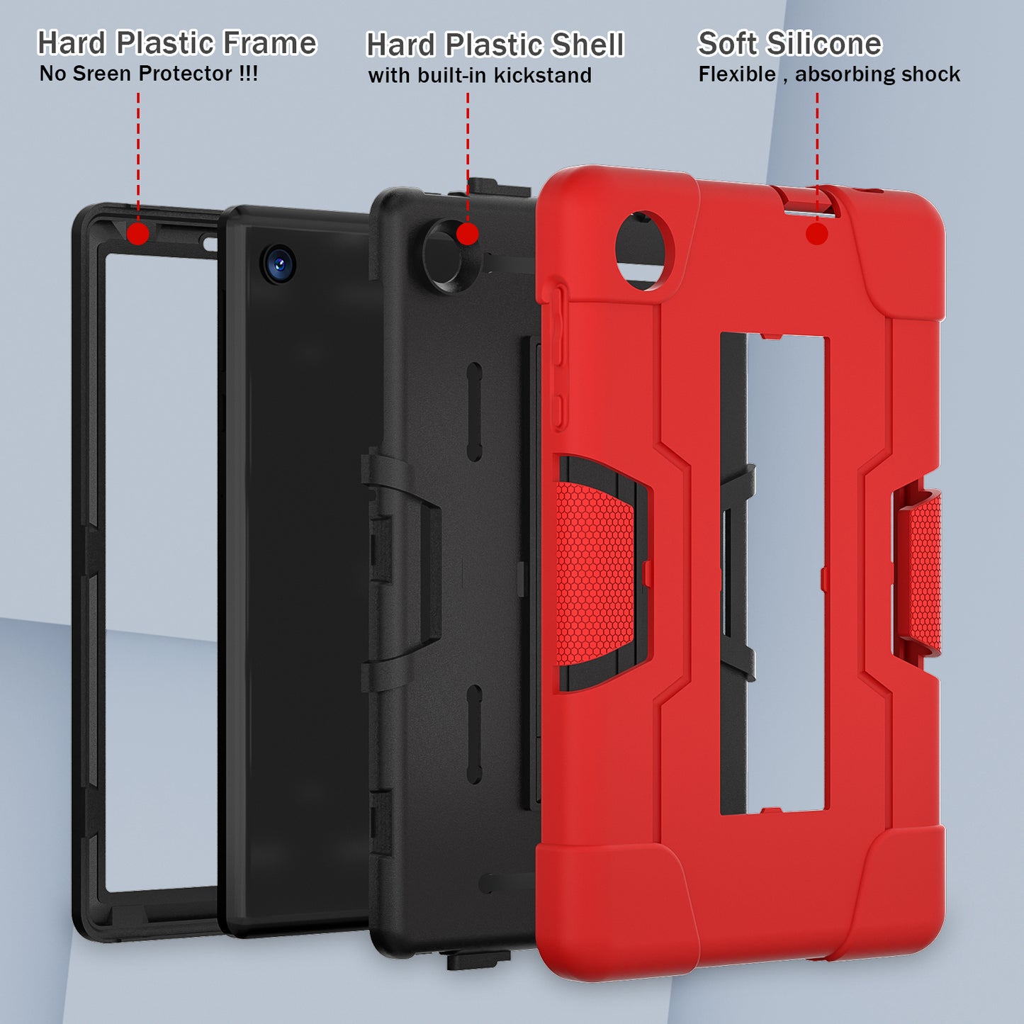 For TCL Tab 8 4G / Tab 8 LE (Model 9137W) / Tab 8 WiFi (Model 9132X) Kickstand Tablet Case Robot Style Silicone + PC Color Contrast Protective Cover