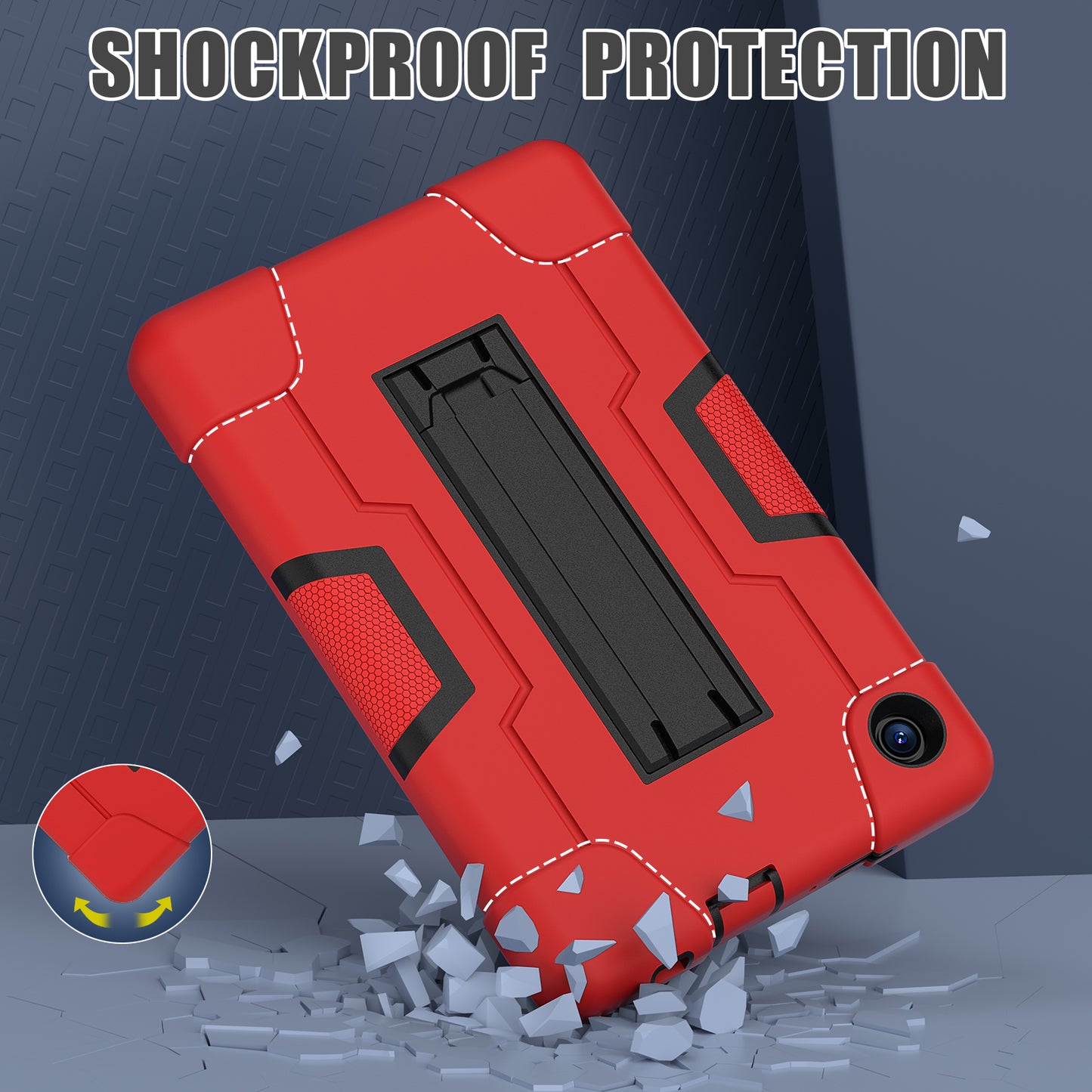 For TCL Tab 8 4G / Tab 8 LE (Model 9137W) / Tab 8 WiFi (Model 9132X) Kickstand Tablet Case Robot Style Silicone + PC Color Contrast Protective Cover
