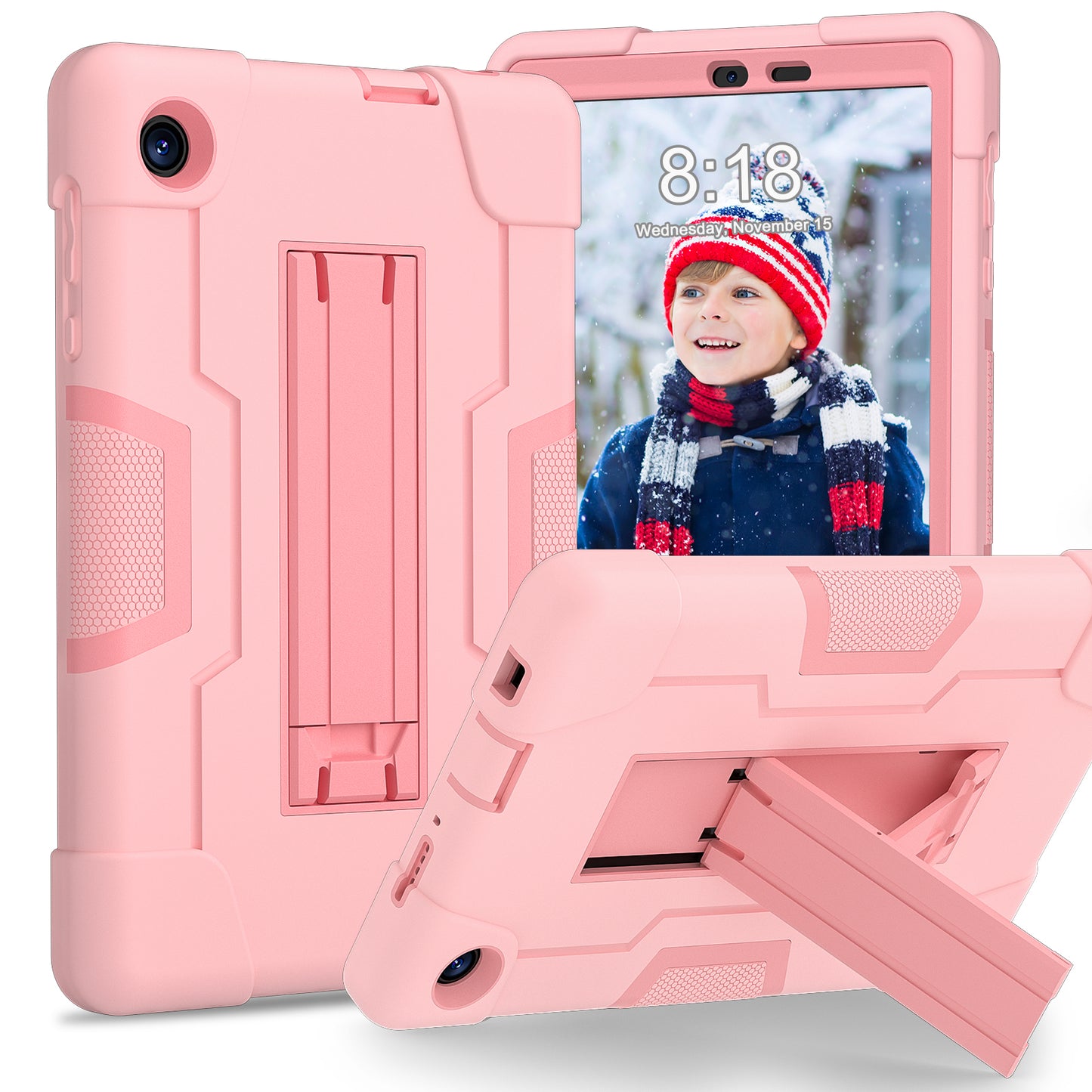 For TCL Tab 8 4G / Tab 8 LE (Model 9137W) / Tab 8 WiFi (Model 9132X) Kickstand Tablet Case Robot Style Silicone + PC Color Contrast Protective Cover