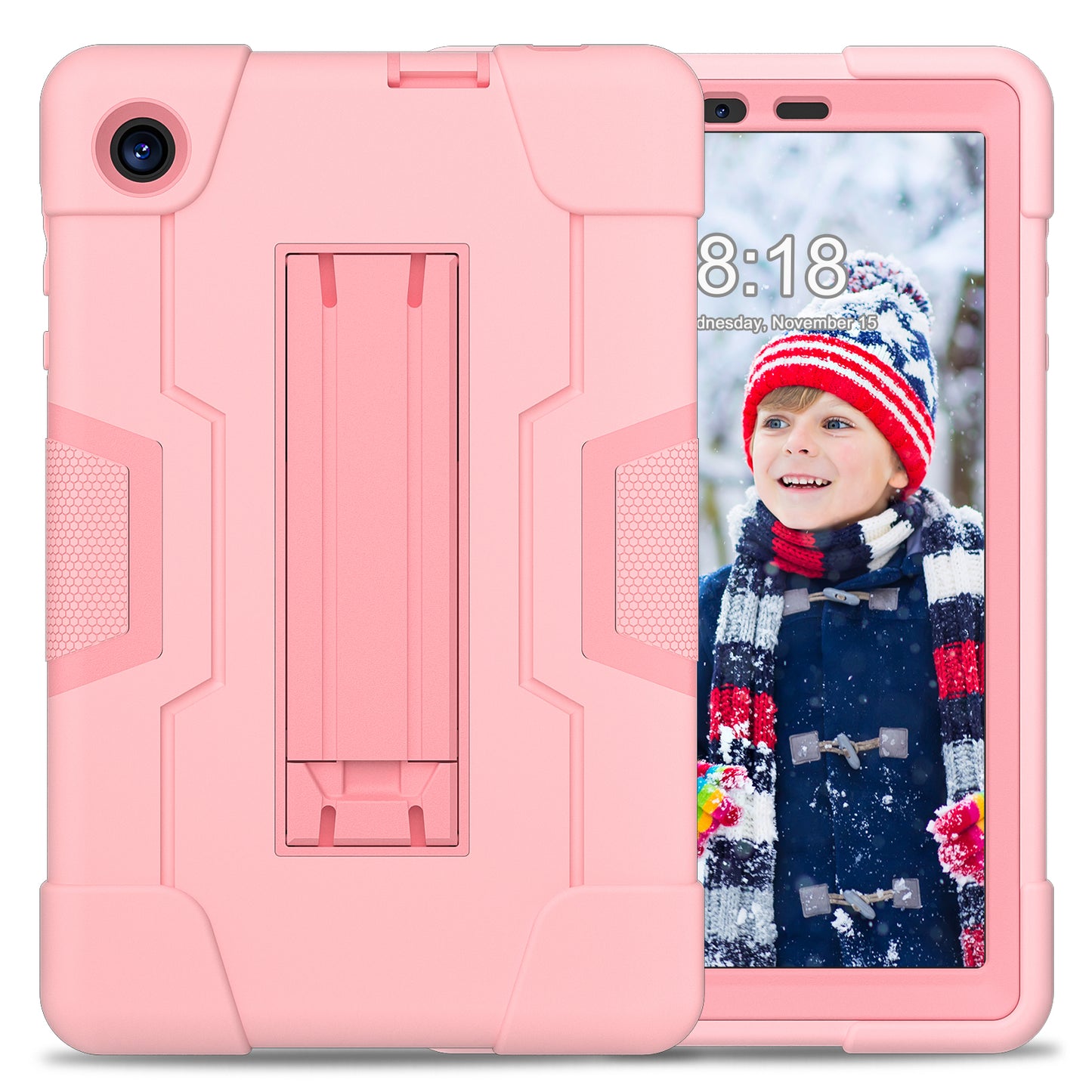 For TCL Tab 8 4G / Tab 8 LE (Model 9137W) / Tab 8 WiFi (Model 9132X) Kickstand Tablet Case Robot Style Silicone + PC Color Contrast Protective Cover