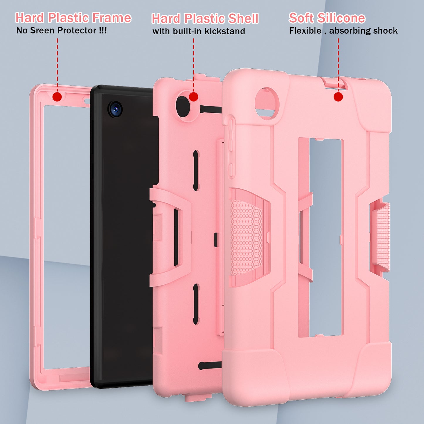 For TCL Tab 8 4G / Tab 8 LE (Model 9137W) / Tab 8 WiFi (Model 9132X) Kickstand Tablet Case Robot Style Silicone + PC Color Contrast Protective Cover