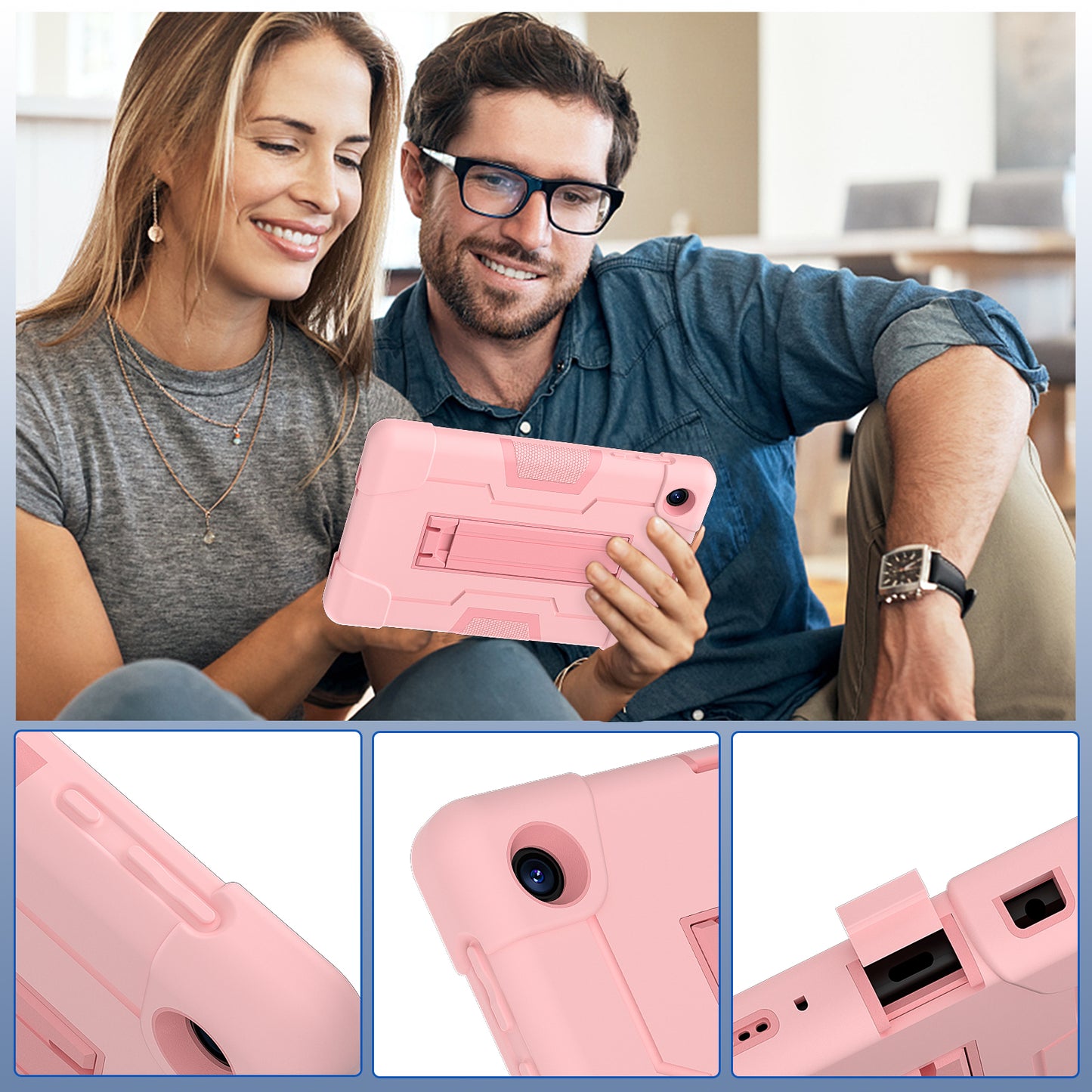 For TCL Tab 8 4G / Tab 8 LE (Model 9137W) / Tab 8 WiFi (Model 9132X) Kickstand Tablet Case Robot Style Silicone + PC Color Contrast Protective Cover