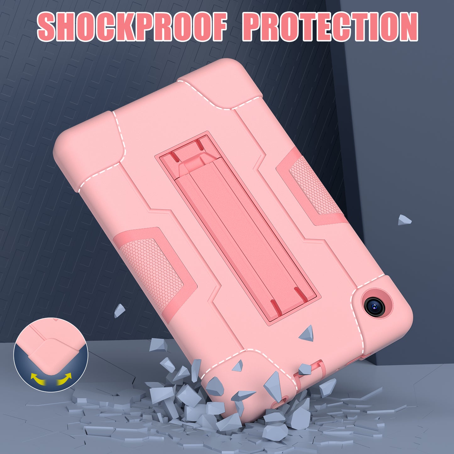 For TCL Tab 8 4G / Tab 8 LE (Model 9137W) / Tab 8 WiFi (Model 9132X) Kickstand Tablet Case Robot Style Silicone + PC Color Contrast Protective Cover
