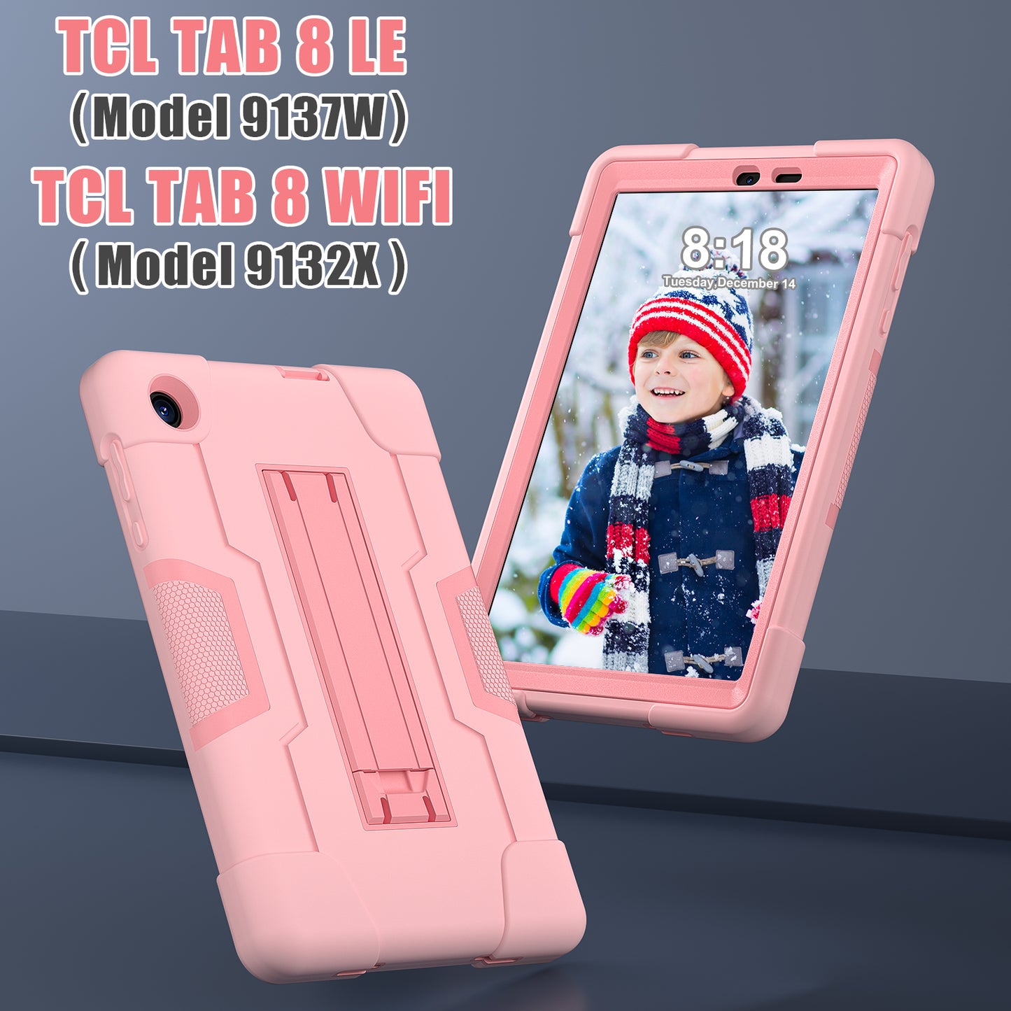 For TCL Tab 8 4G / Tab 8 LE (Model 9137W) / Tab 8 WiFi (Model 9132X) Kickstand Tablet Case Robot Style Silicone + PC Color Contrast Protective Cover