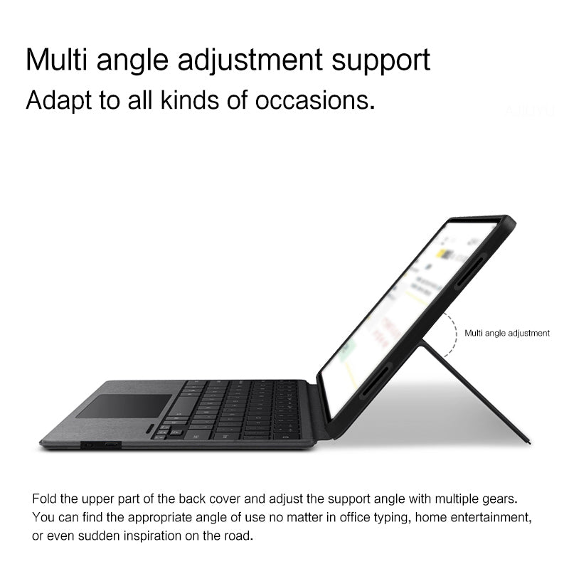 For Google Pixel Tablet PU Leather Stand Case with Backlit Keyboard, Multi-Touch Trackpad