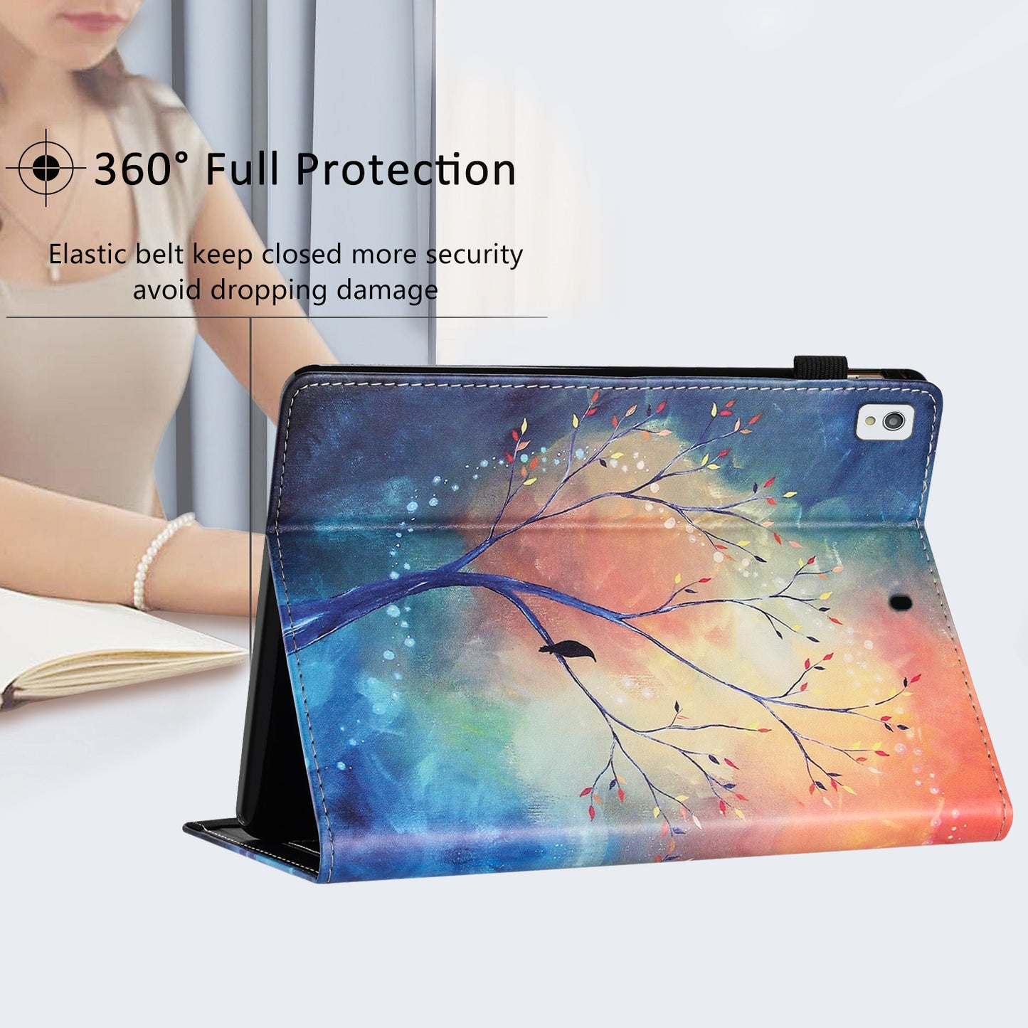 For iPad 10.2 (2020) / (2019) / Air 10.5 inch (2019) Pattern Printing PU Leather Tablet Stand Case Litchi Texture Cover